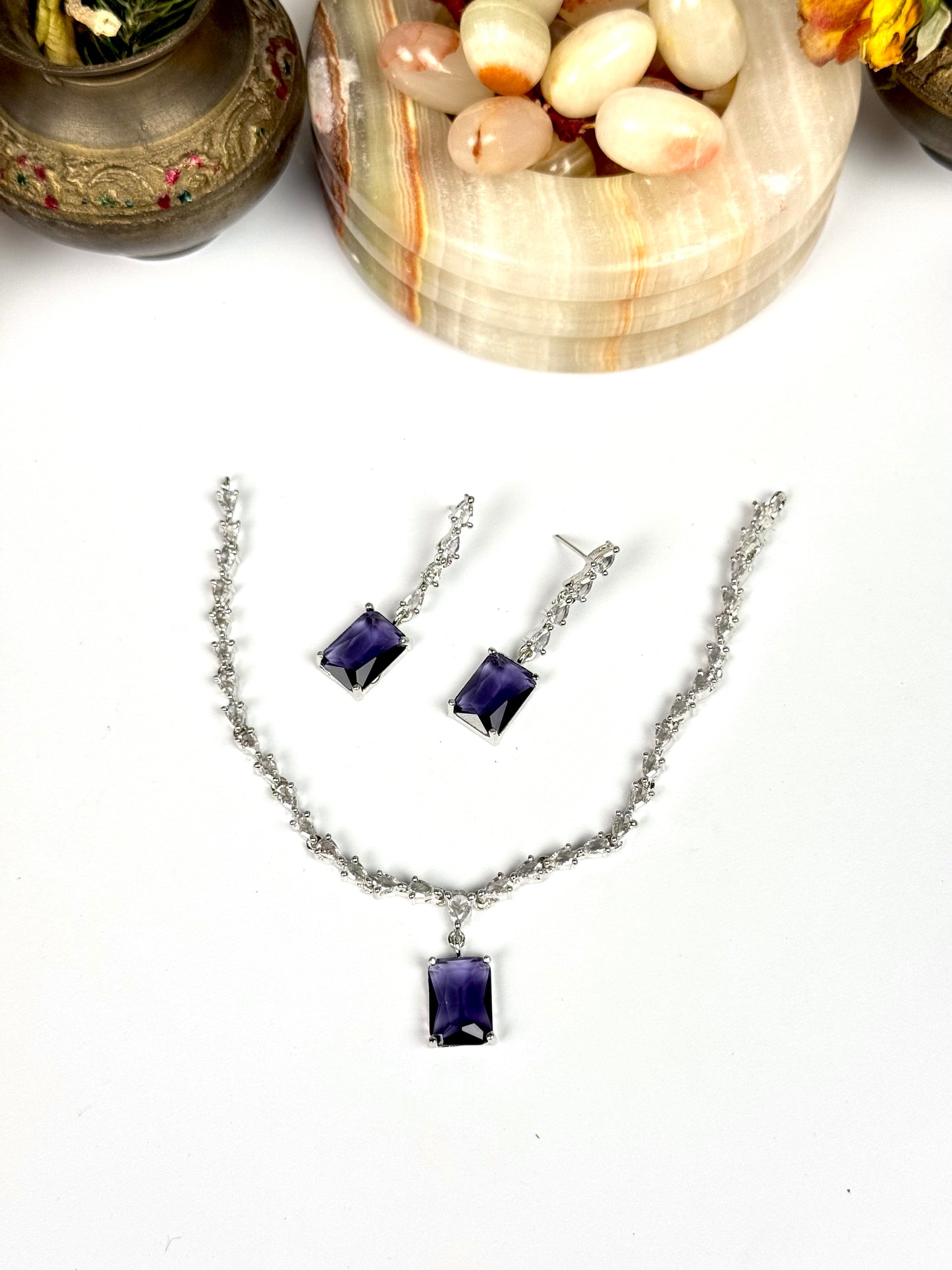 American Diamond 1karat Necklace set