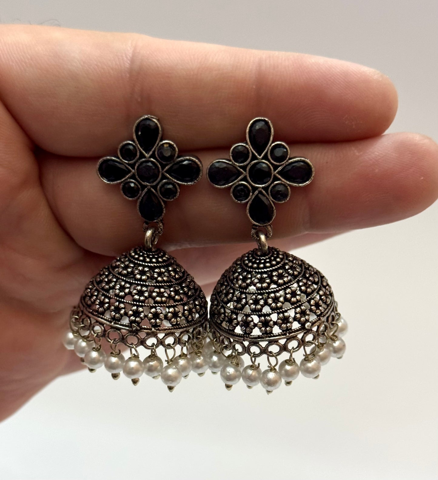 Premium Brass made oxidised jhumka