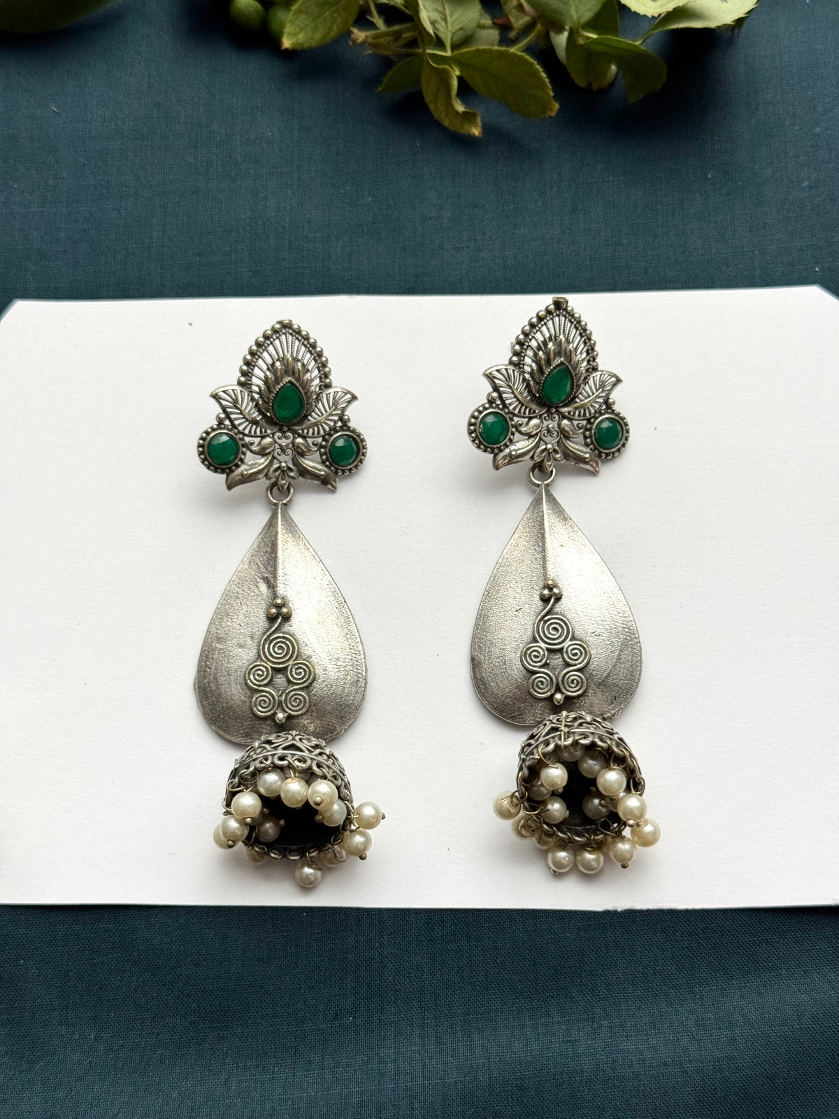 Brass Made Premium Oxidised Jhumkas