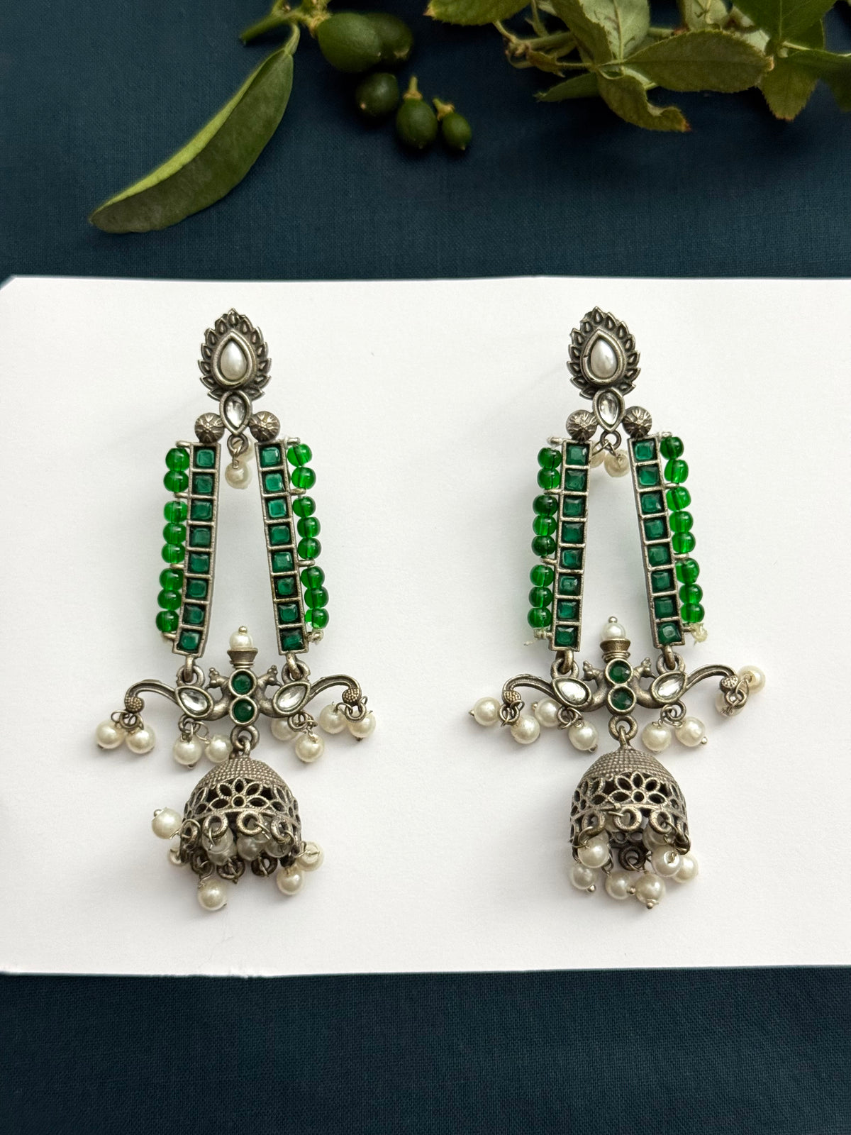 Premium Brass Made Oxidised Jhumka