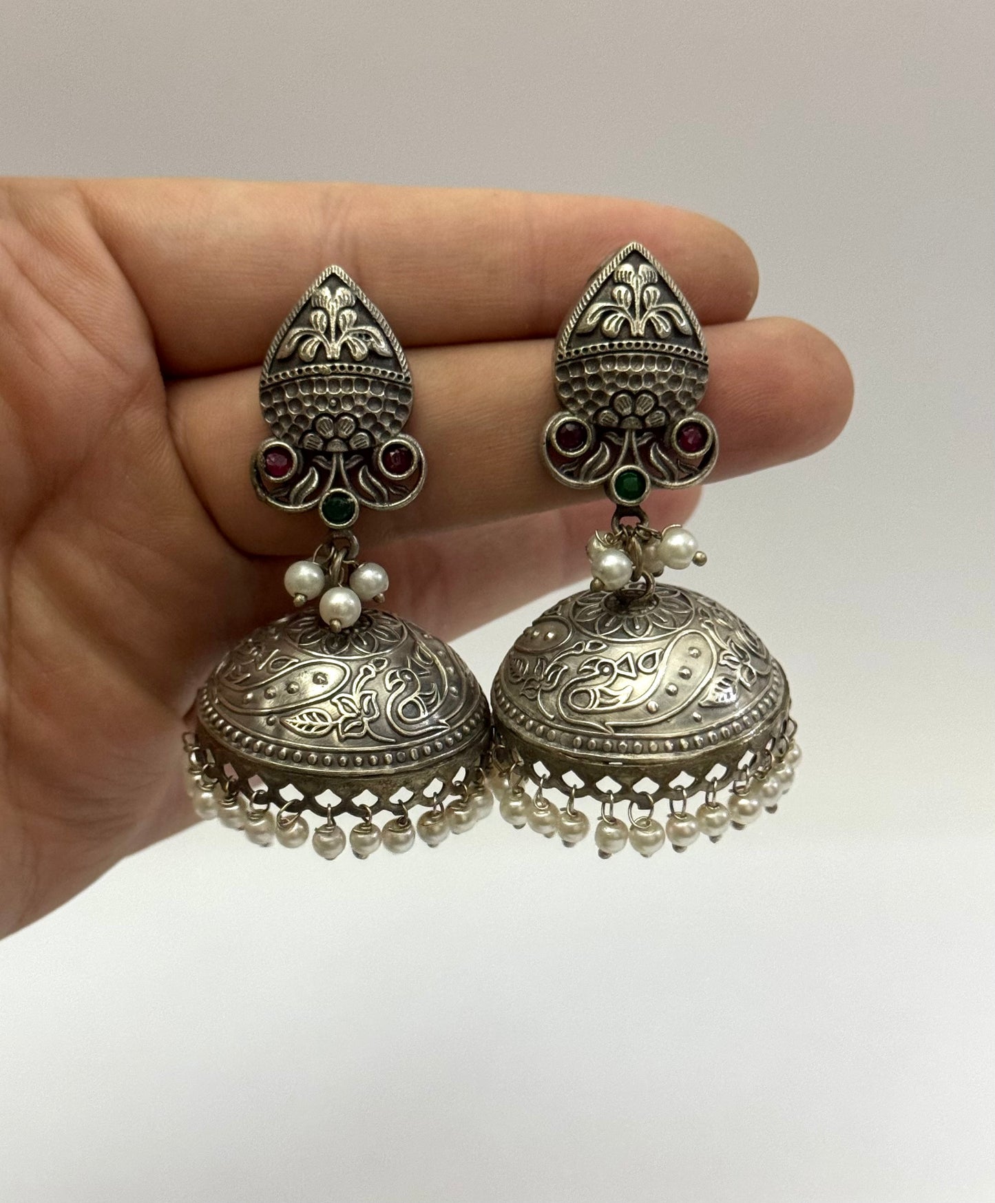 Premium Brass Made oxidised Jhumka