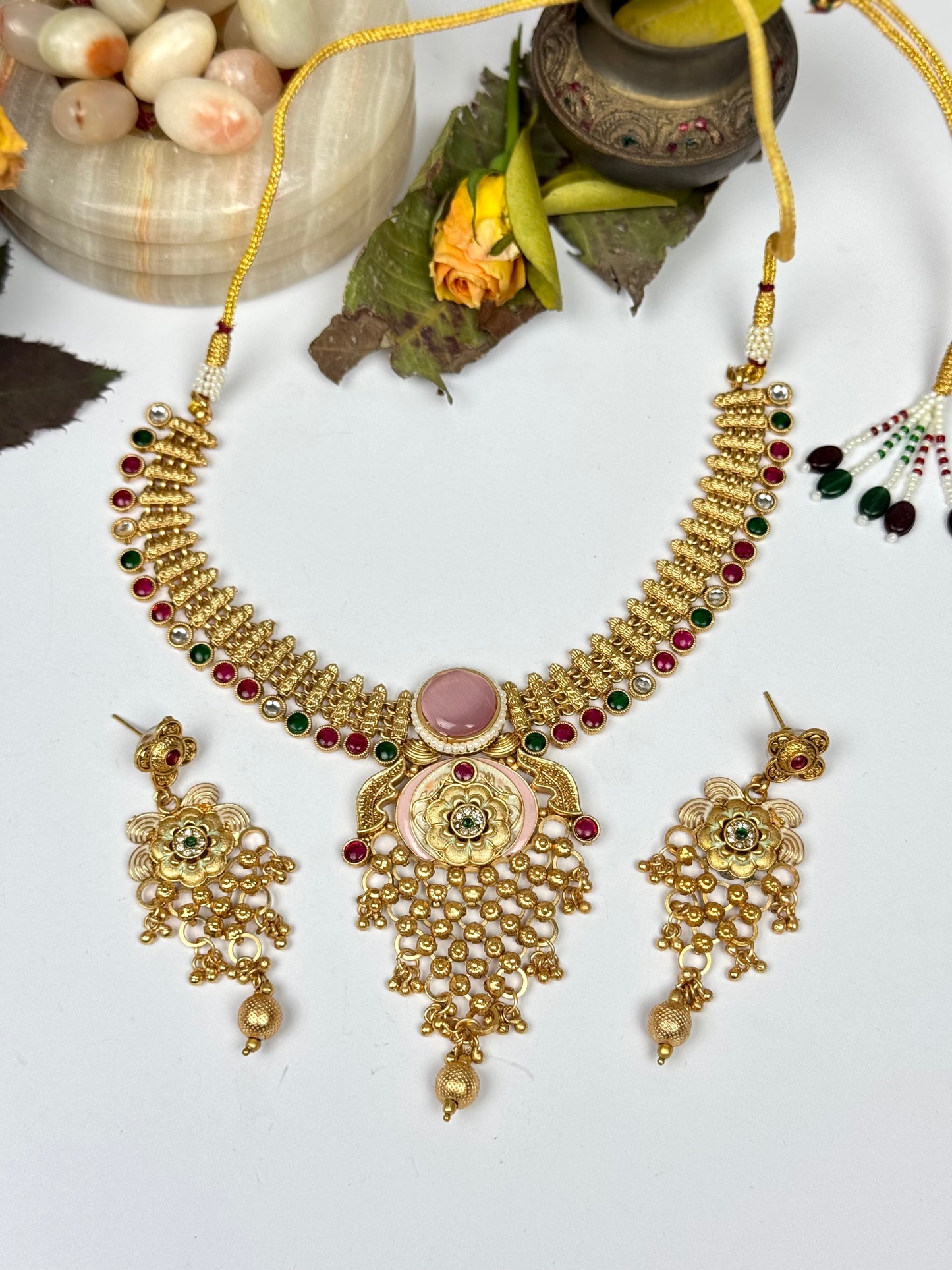 Rajwadi Brass Made Designer Necklace set