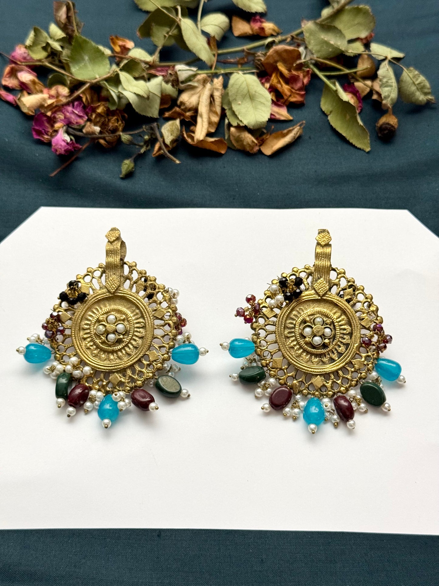 Boho Tribal Statement Earrings | Antique Finish Ethnic Drop Earrings for Women
