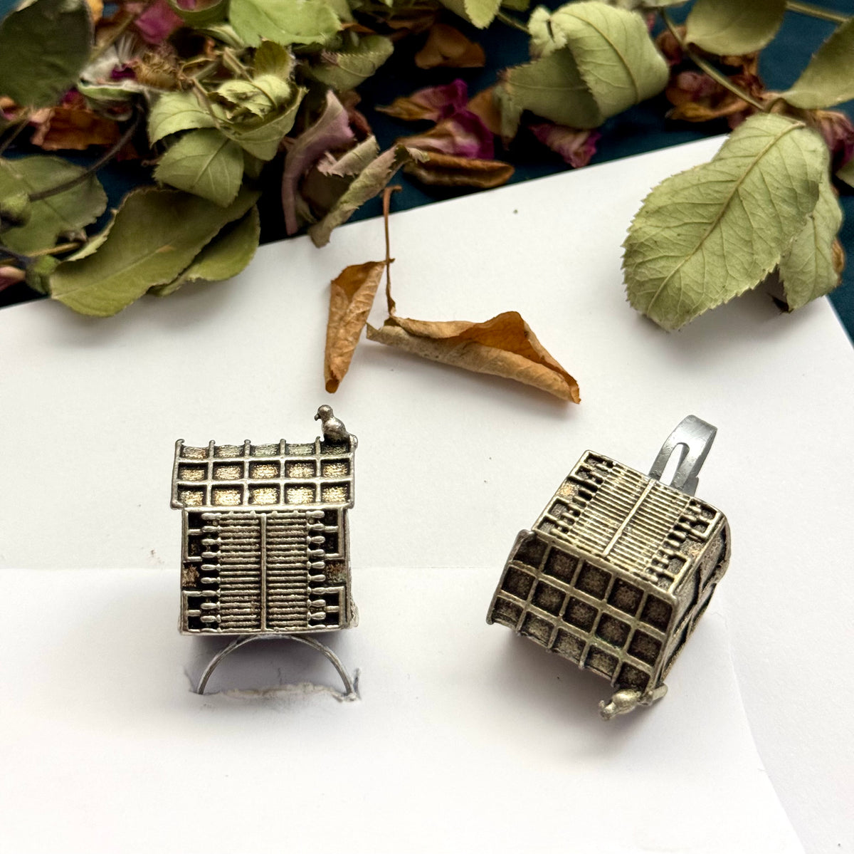 Oxidised House Ring