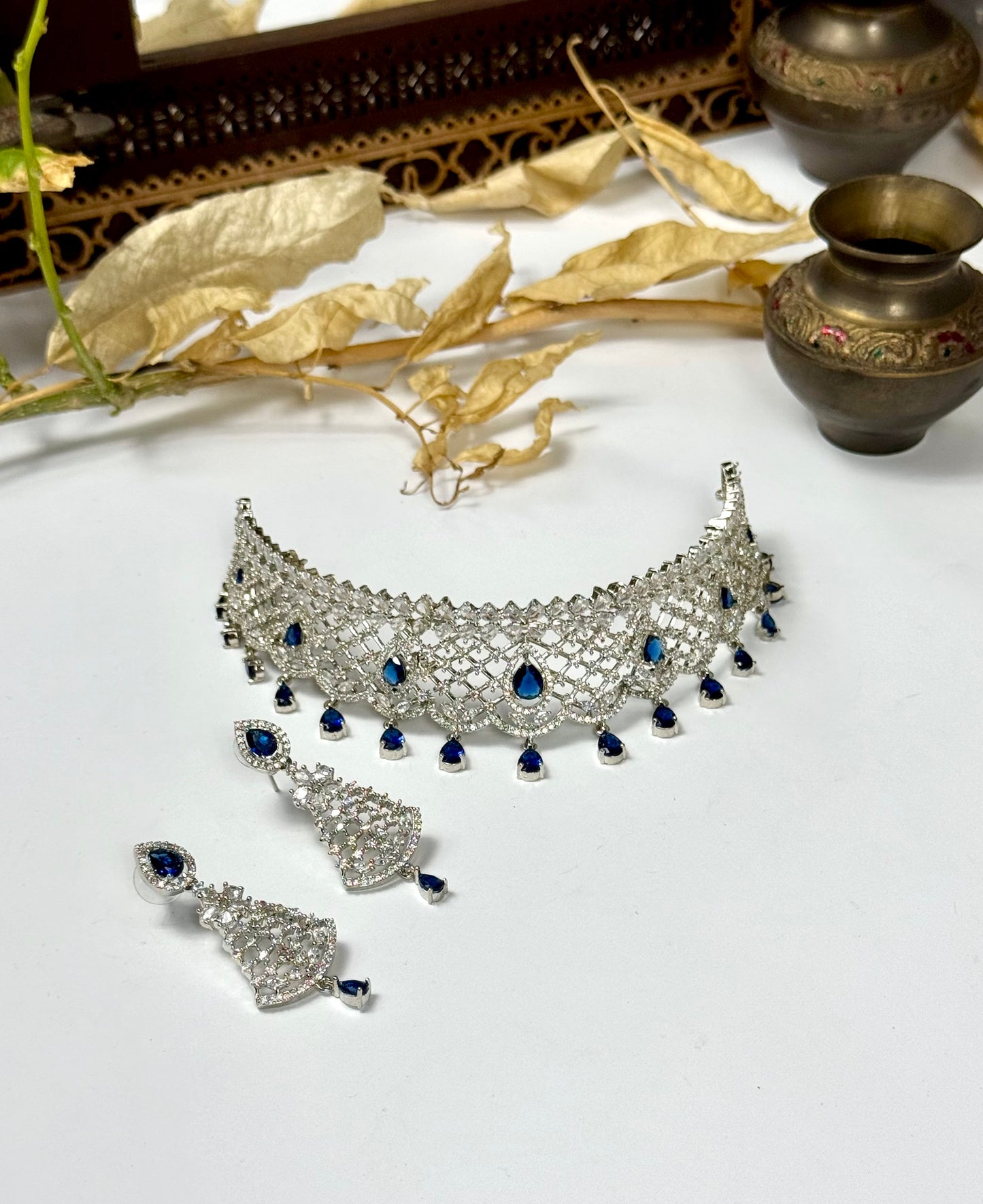 American Diamond 1 karat Choker Set