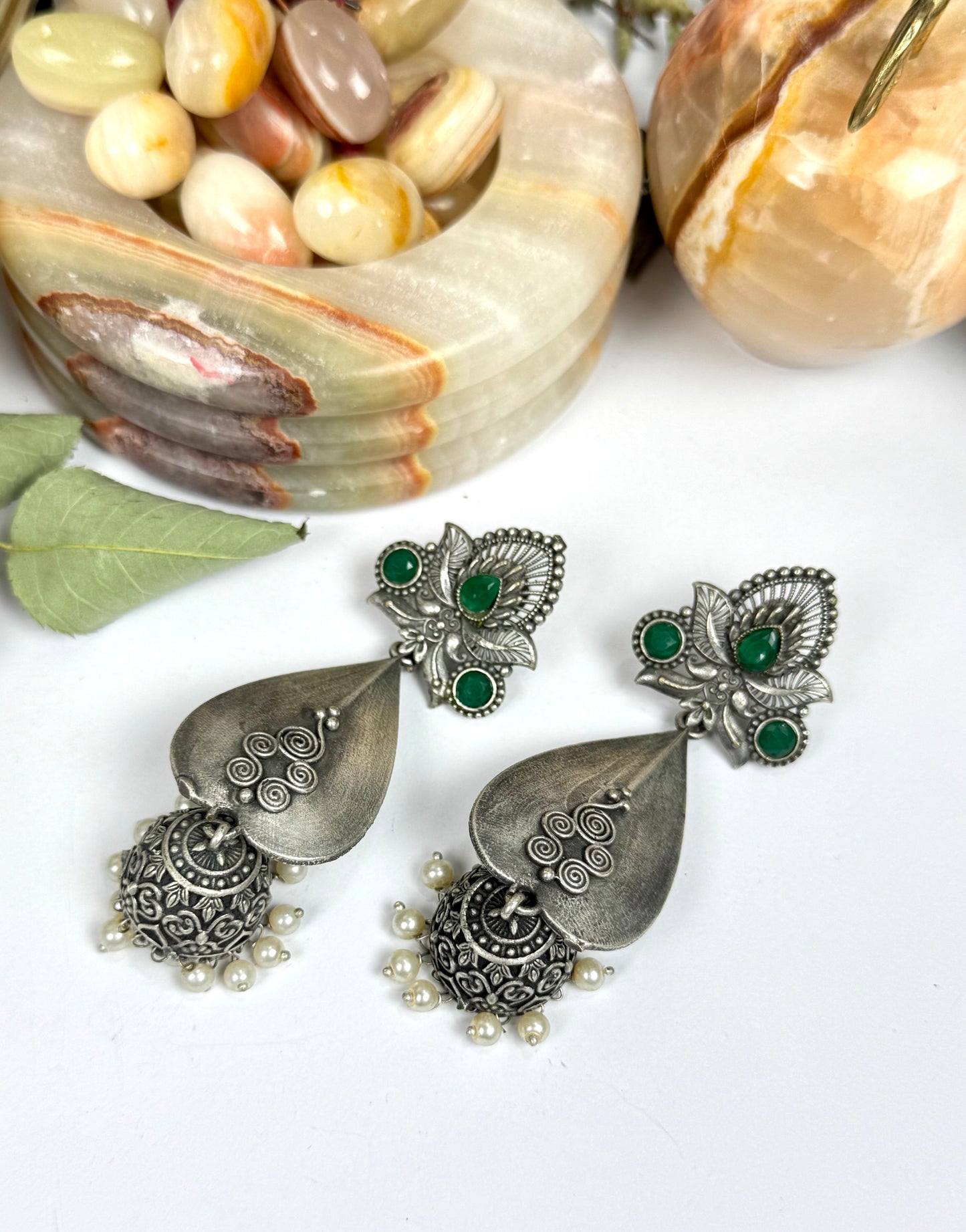 Brass Made Premium Oxidised Jhumkas