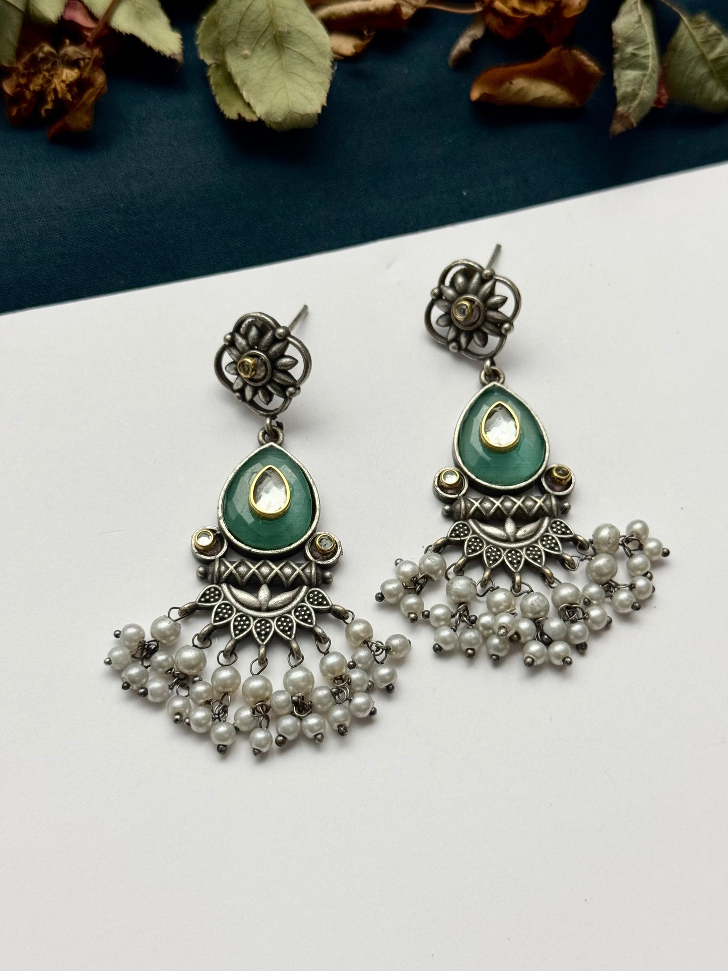 Premium oxidised Brass made Gulnaz Earrings