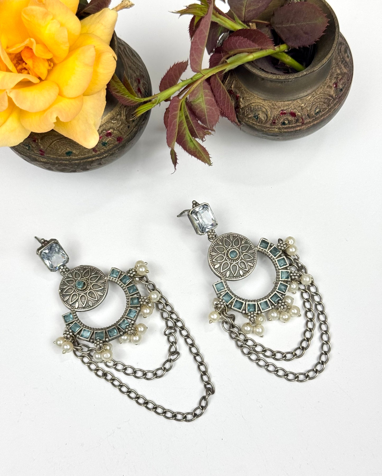 Premium Brass Made Chain Earrings