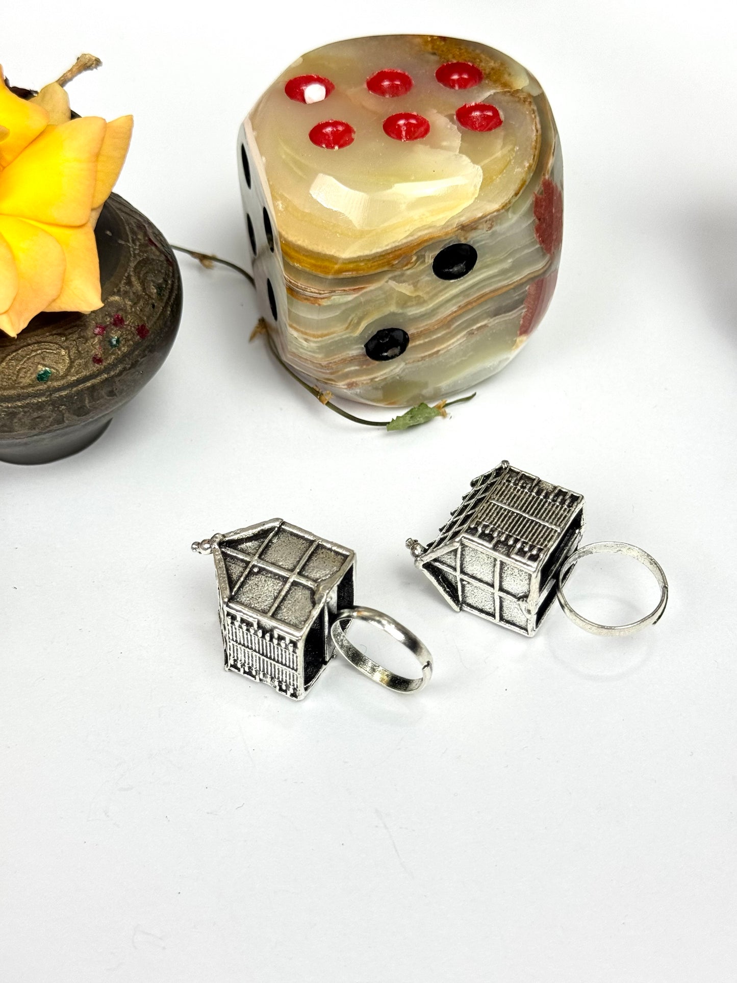 Oxidised House Ring