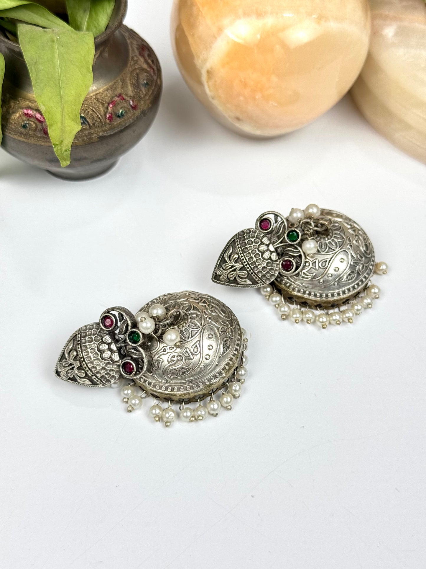 Premium Brass Made oxidised Jhumka