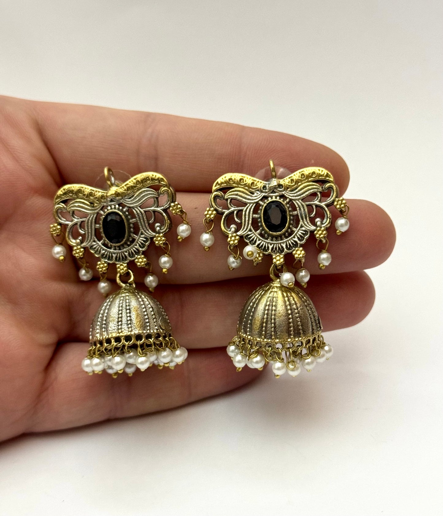 Premium Dual tone Oxidised Brass Made jhumka