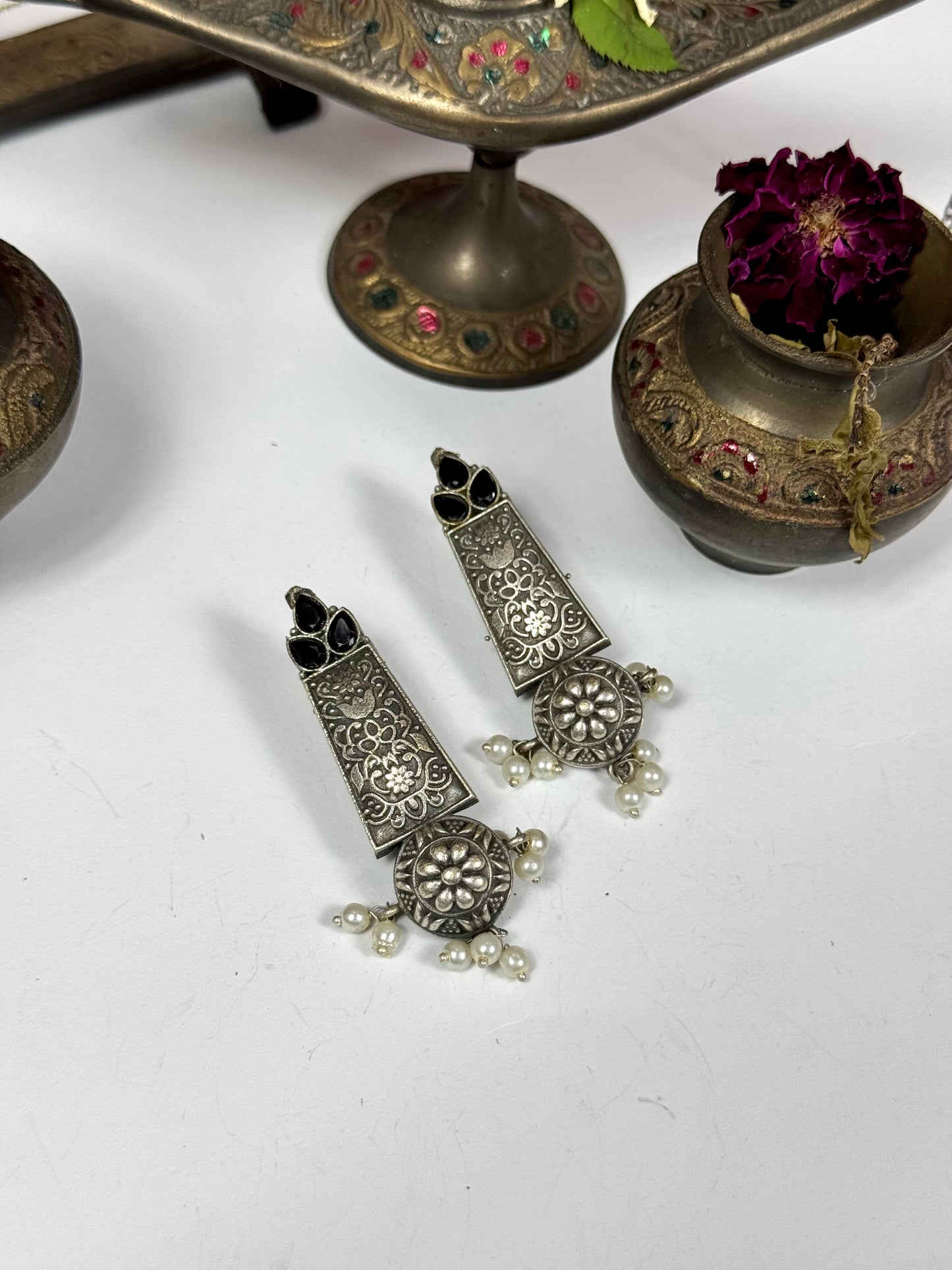 Premium Oxidised Radha Earrings
