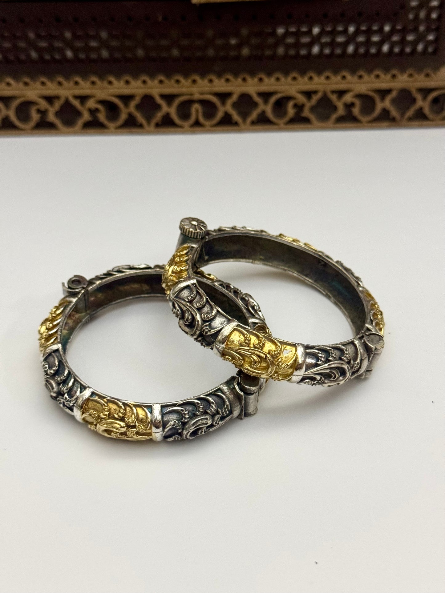 Premium brass made openable oxidised Bangle pair ( size 2.2/2.4)