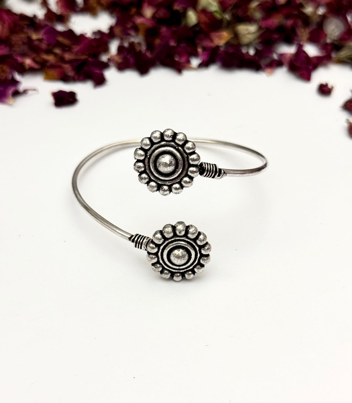German Silver Oxidised Adjustable Bangle