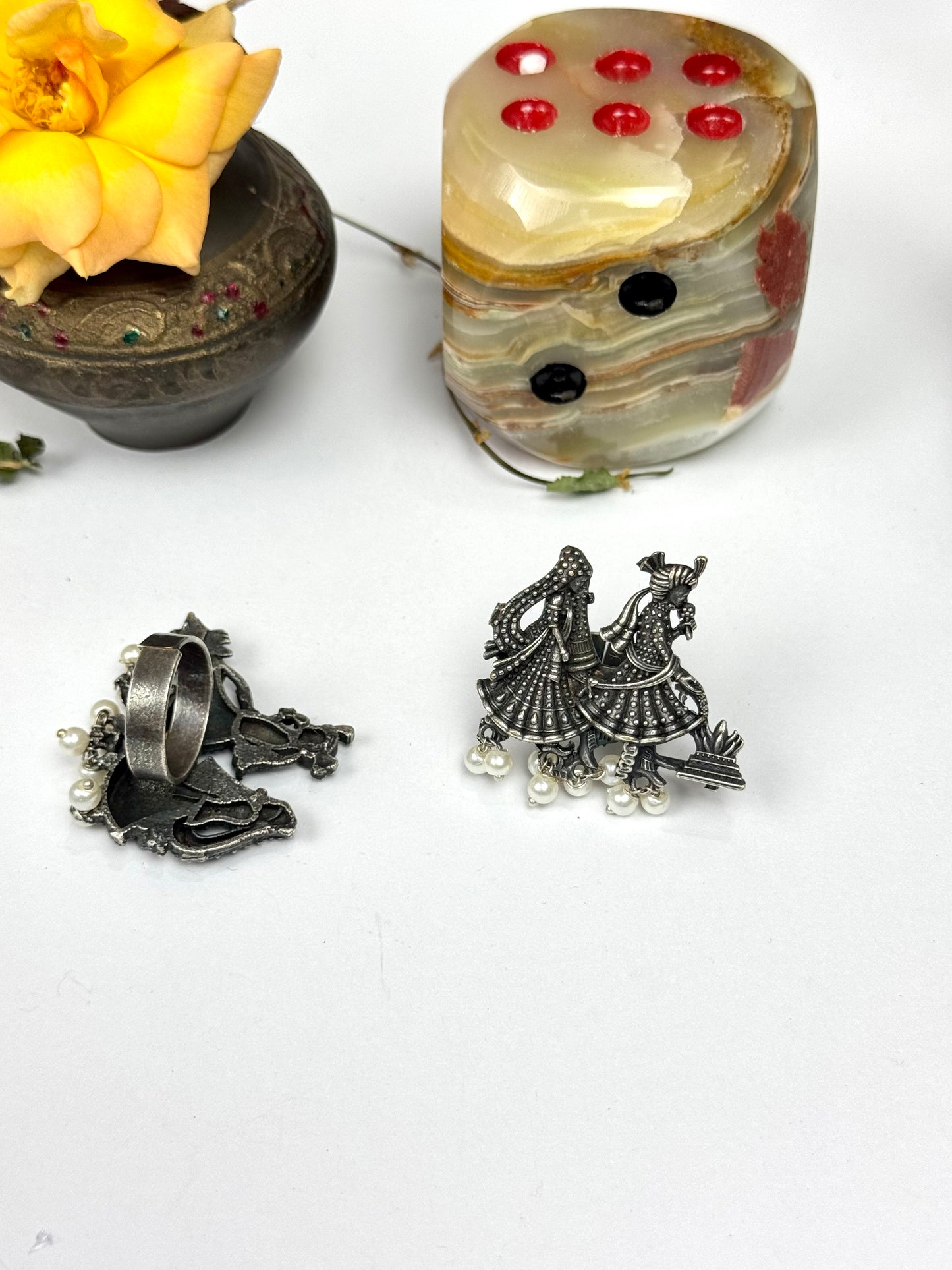 Premium Oxidised Brass Made Adjustable Ring