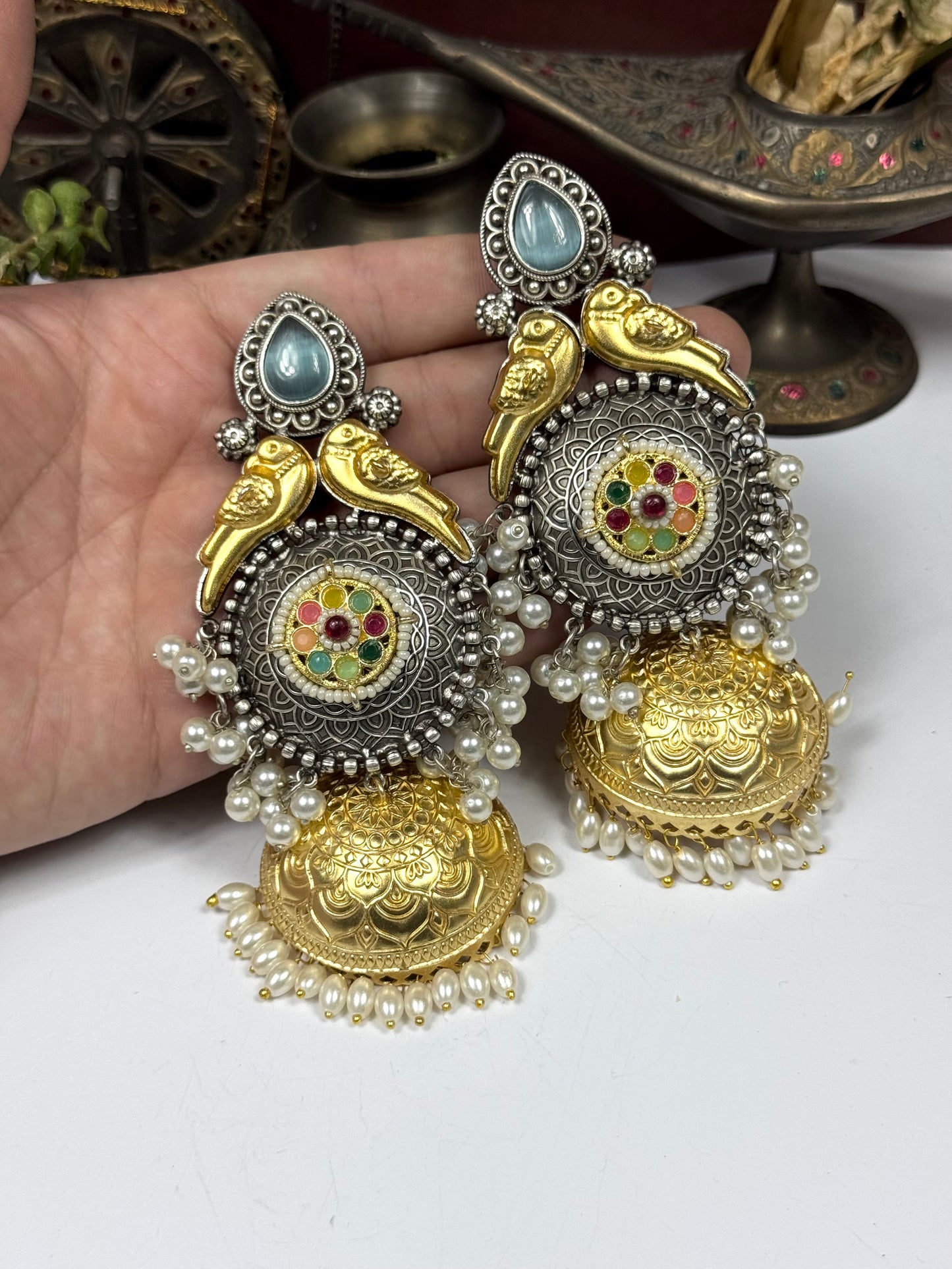 Premium Oxidised Alizeh Full size Jhumka