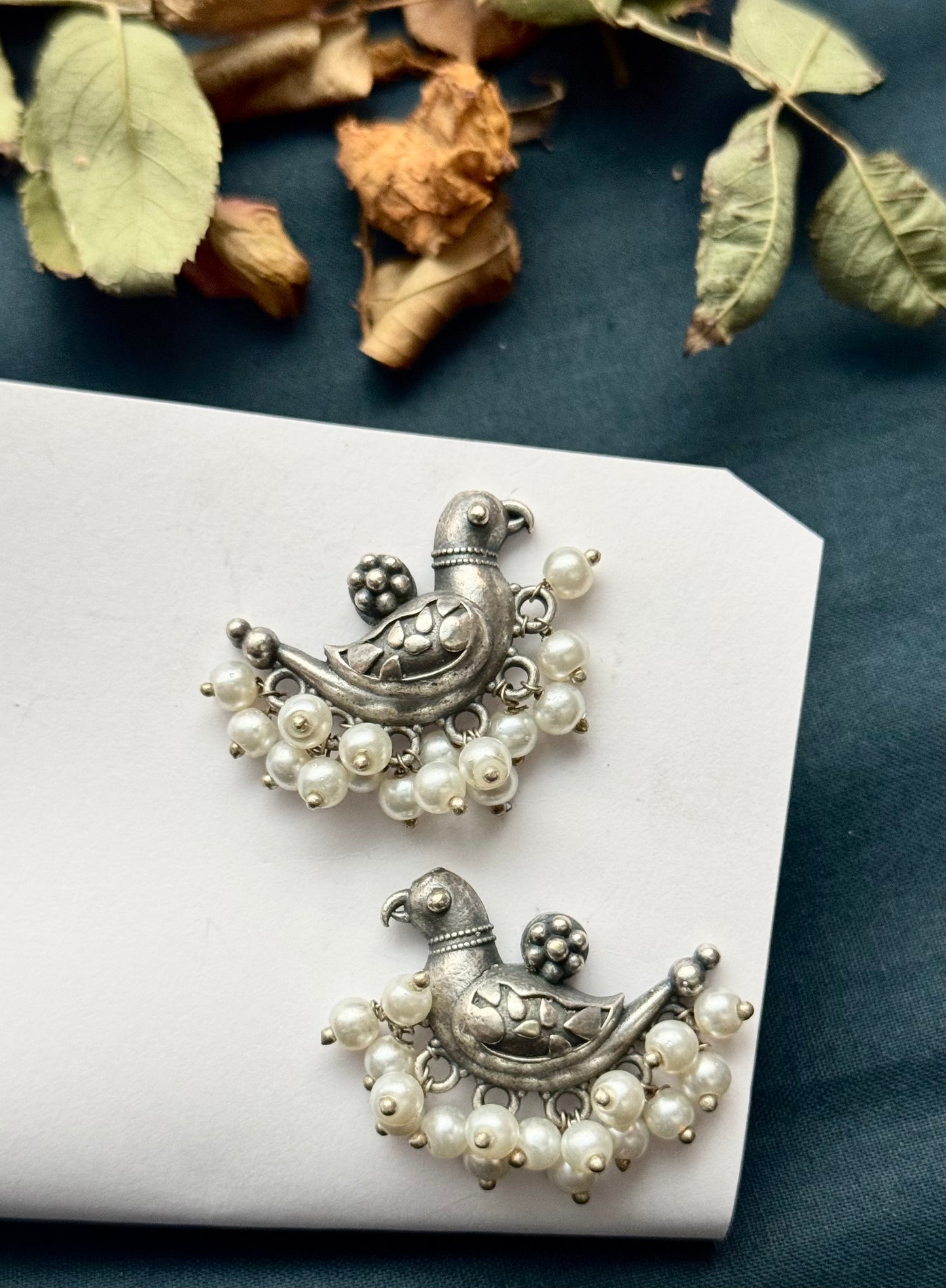 Premium oxidised Brass made Bird Earrings