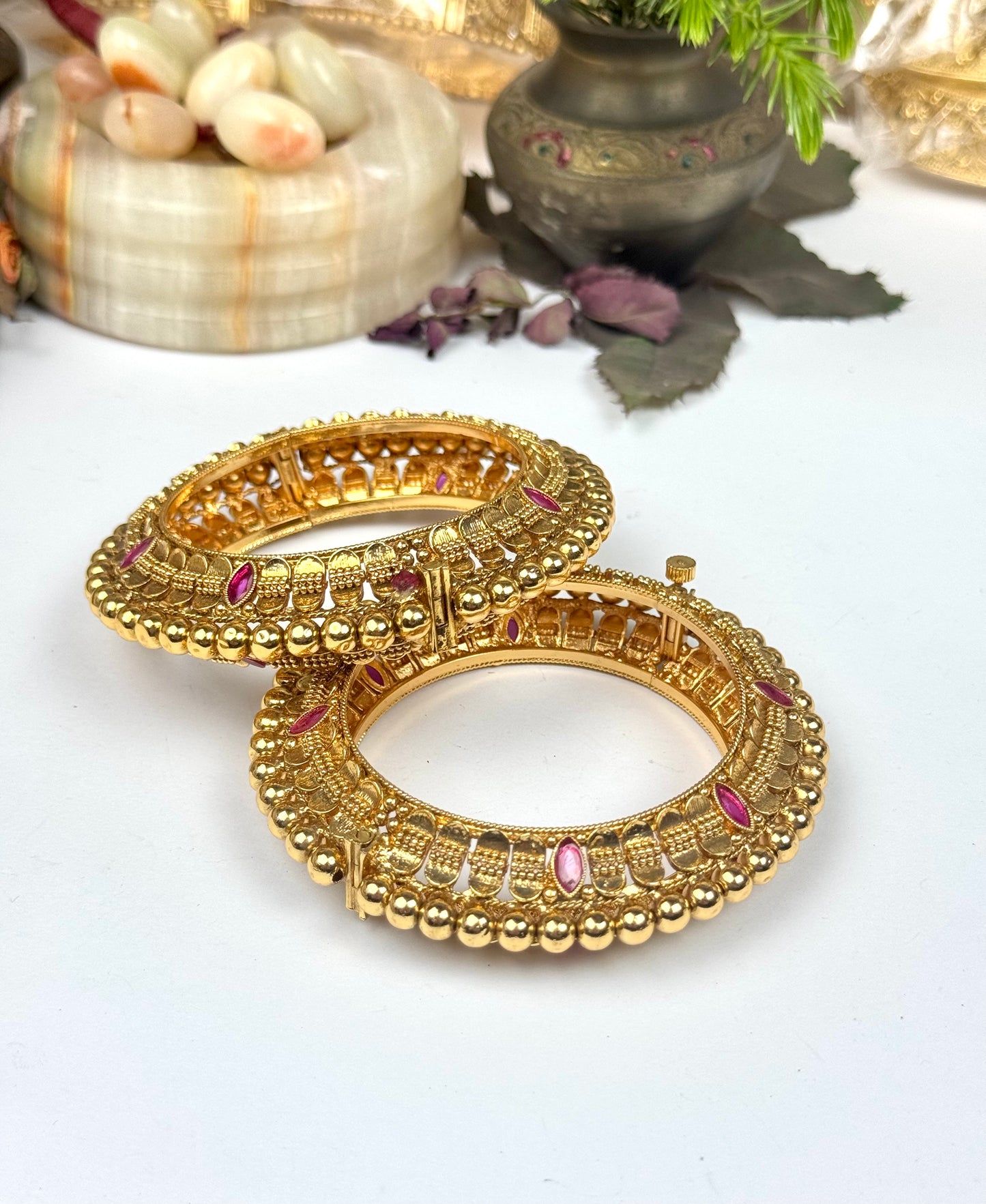 Rajwadi Brass openable Bangles pair