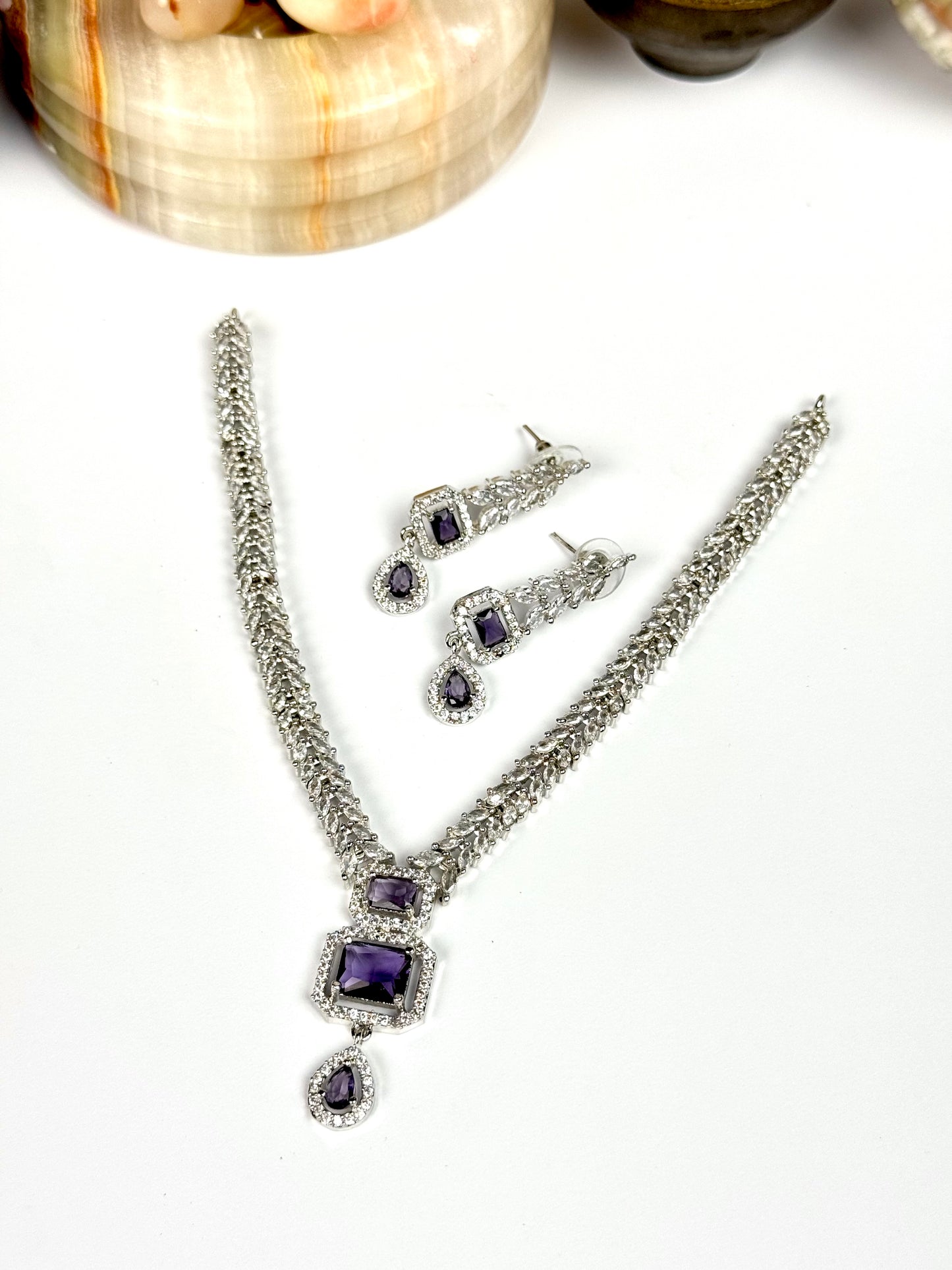 American Diamond 1karat Necklace set