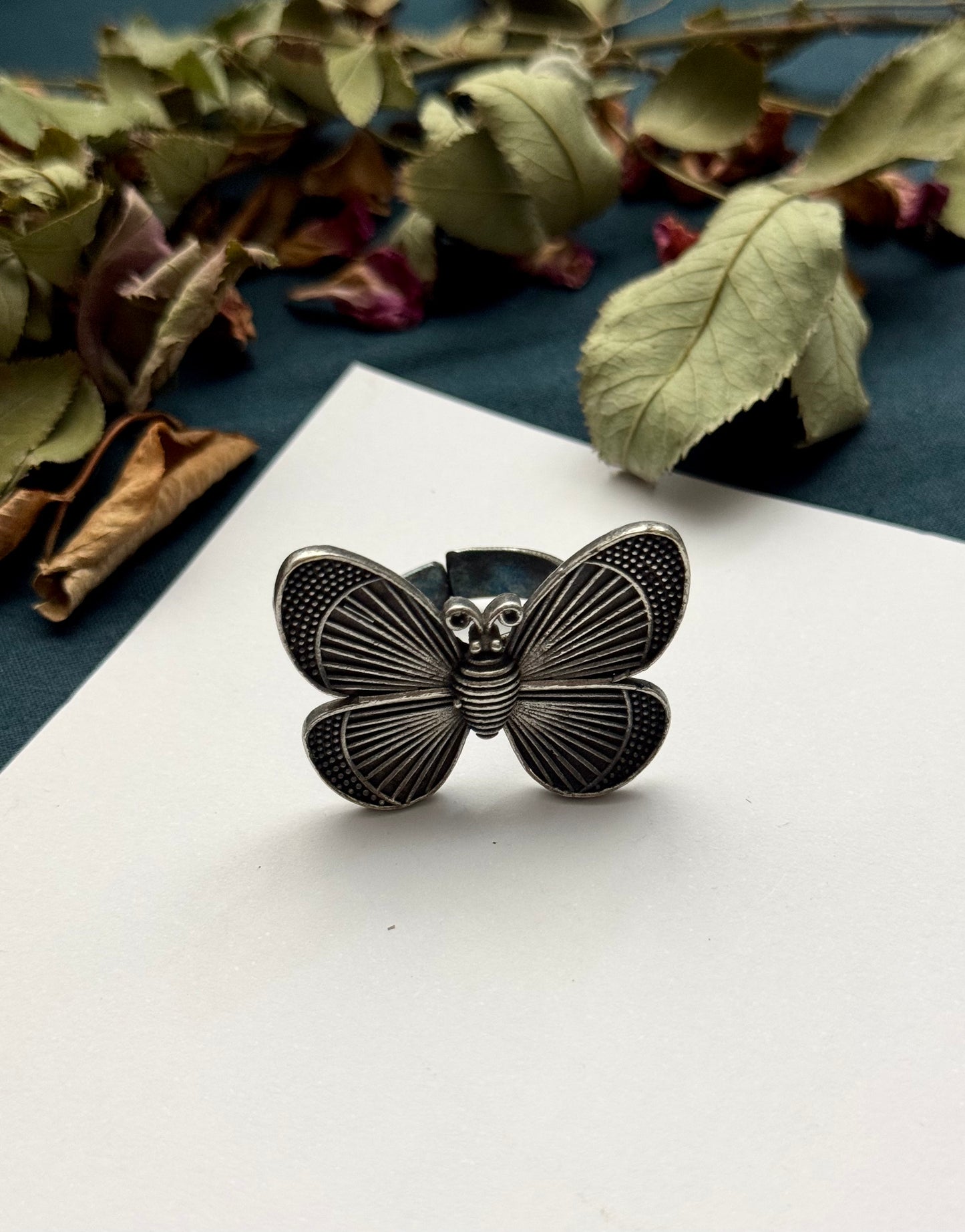 Premium Brass Made Butterfly Adjustable Ring