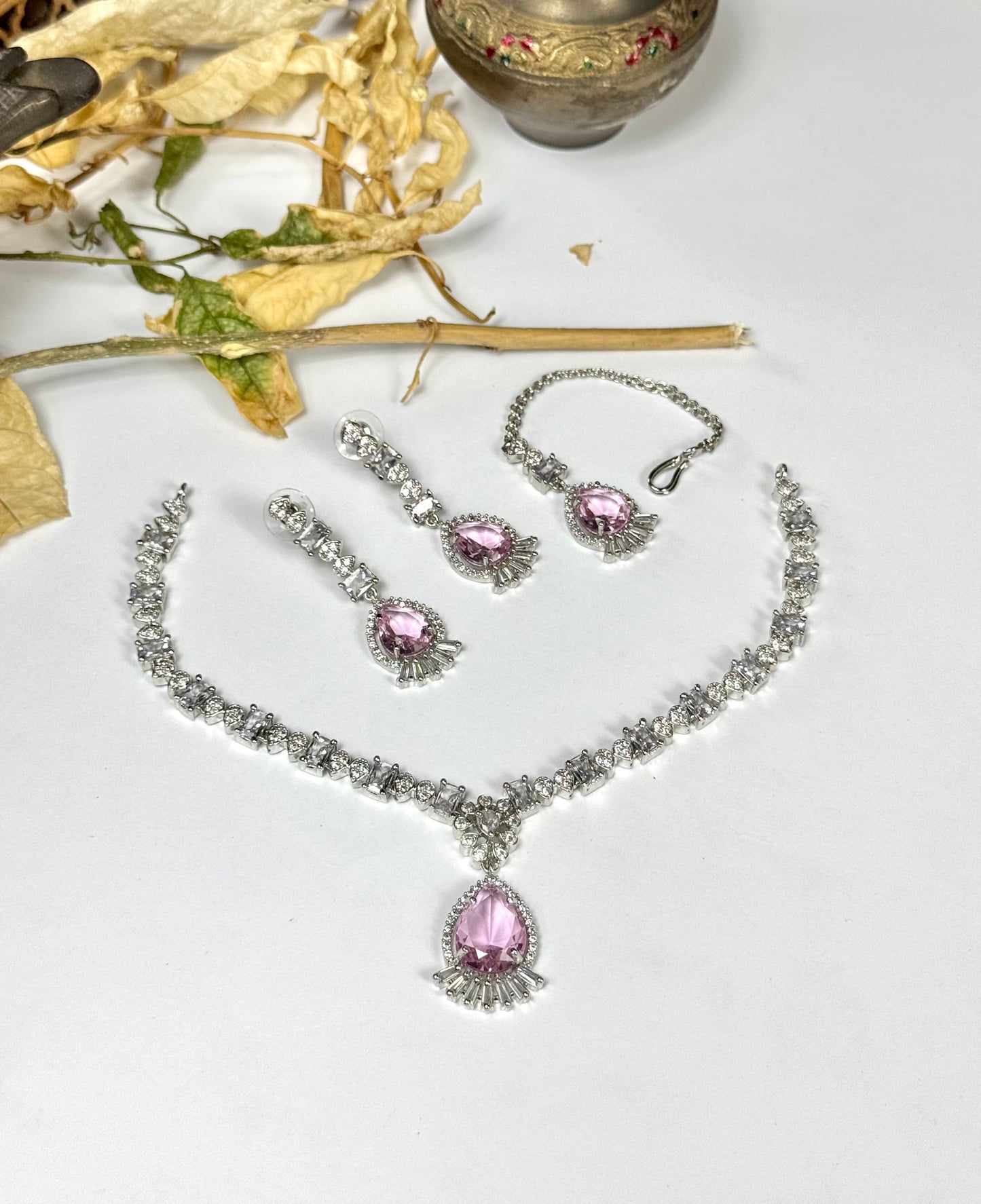 American Diamond 1 karat Necklace set