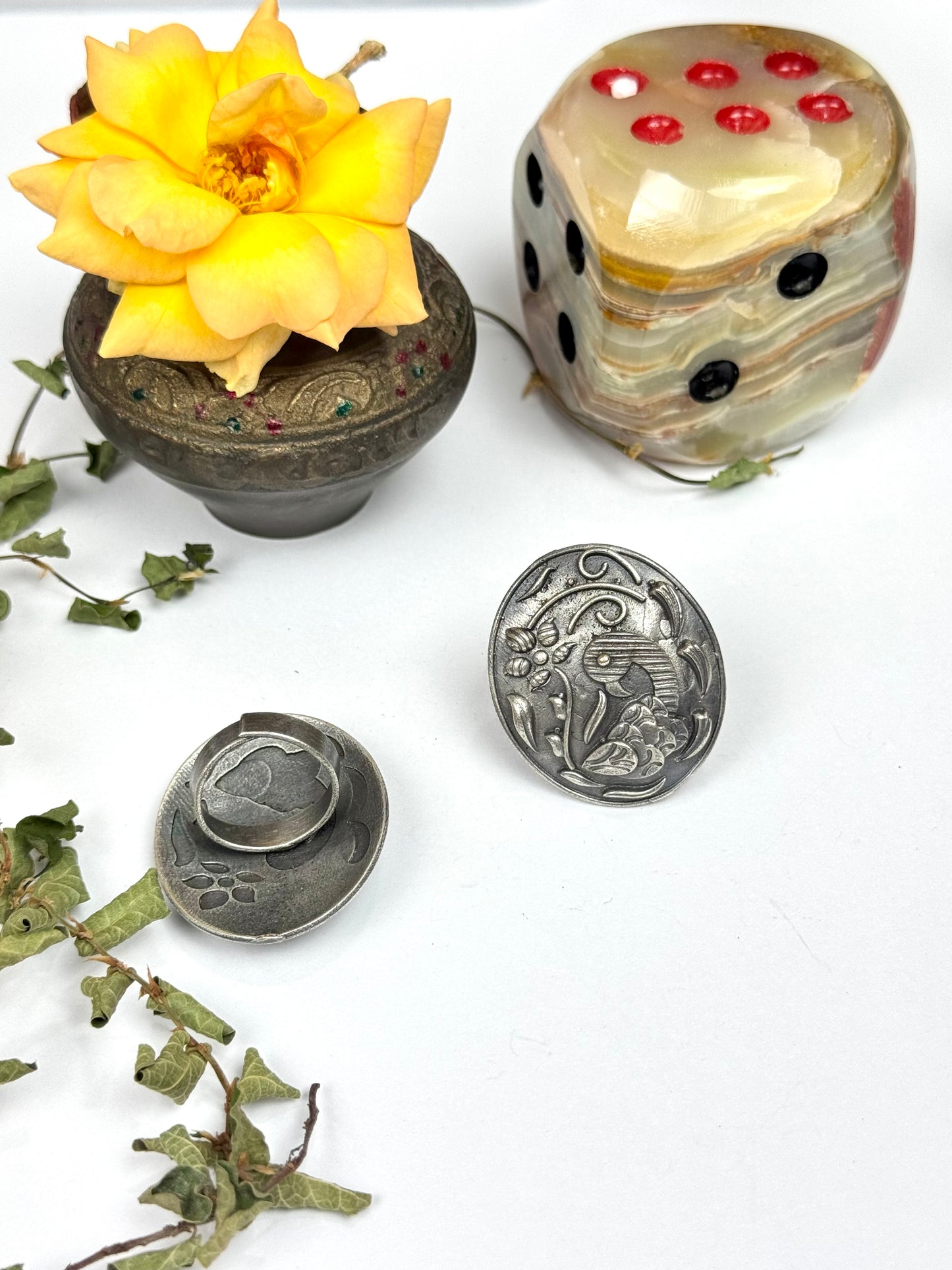 Premium Oxidised Brass Made Adjustable Rings