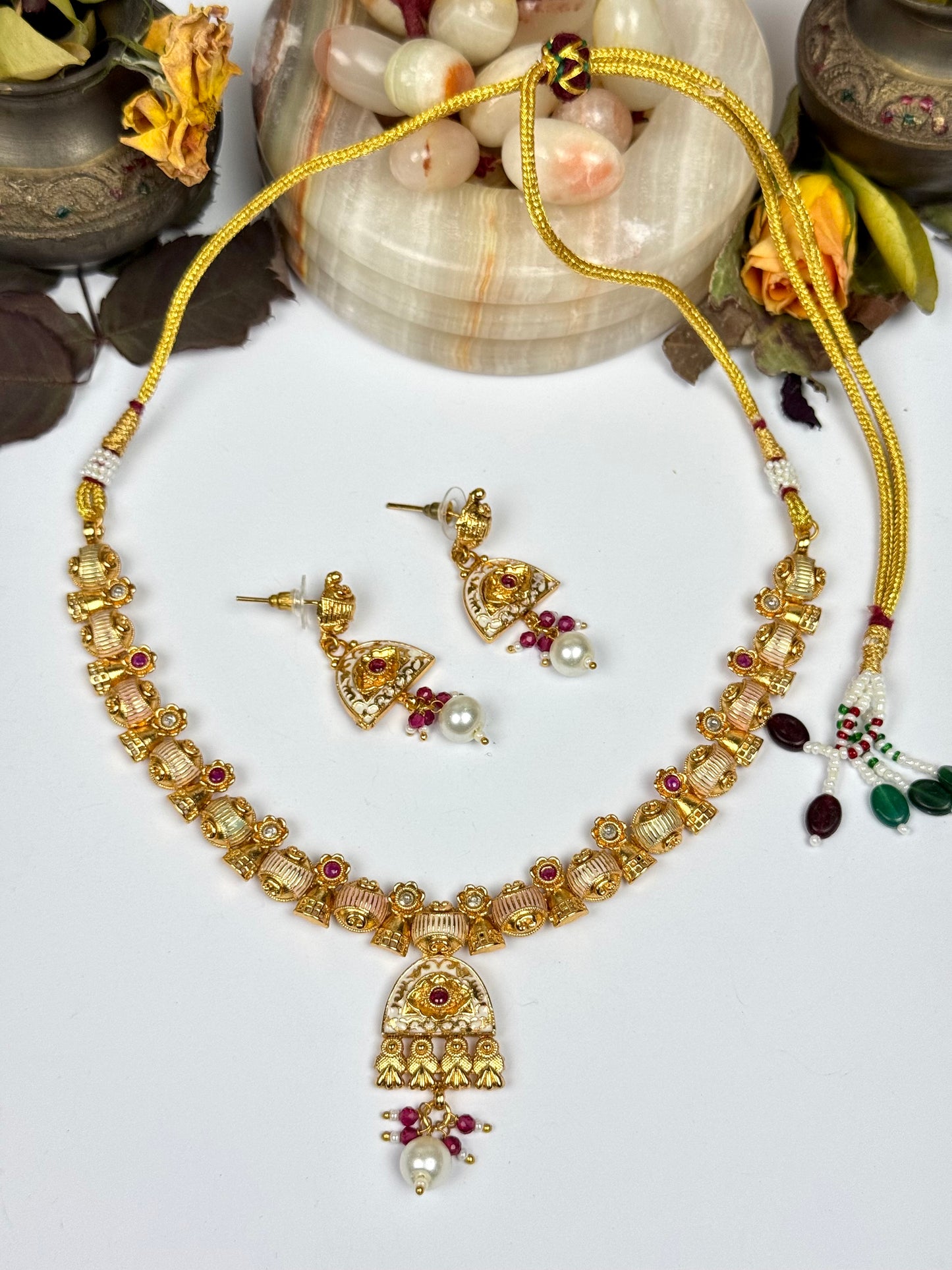 Rajwadi Brass Made Designer set