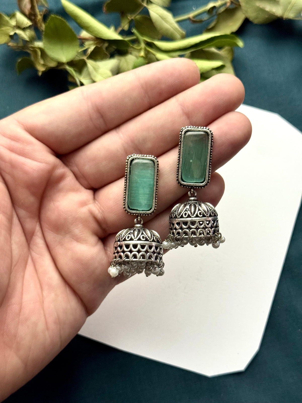 Premium Brass made oxidised Jhumka