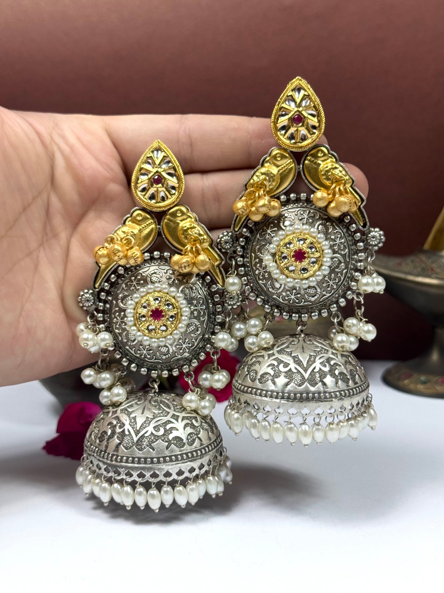 Premium Oxidised Maria Jhumka