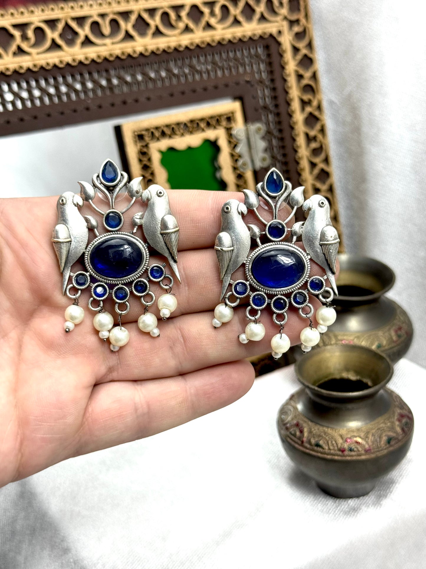 Premium Oxidised Helen Earrings