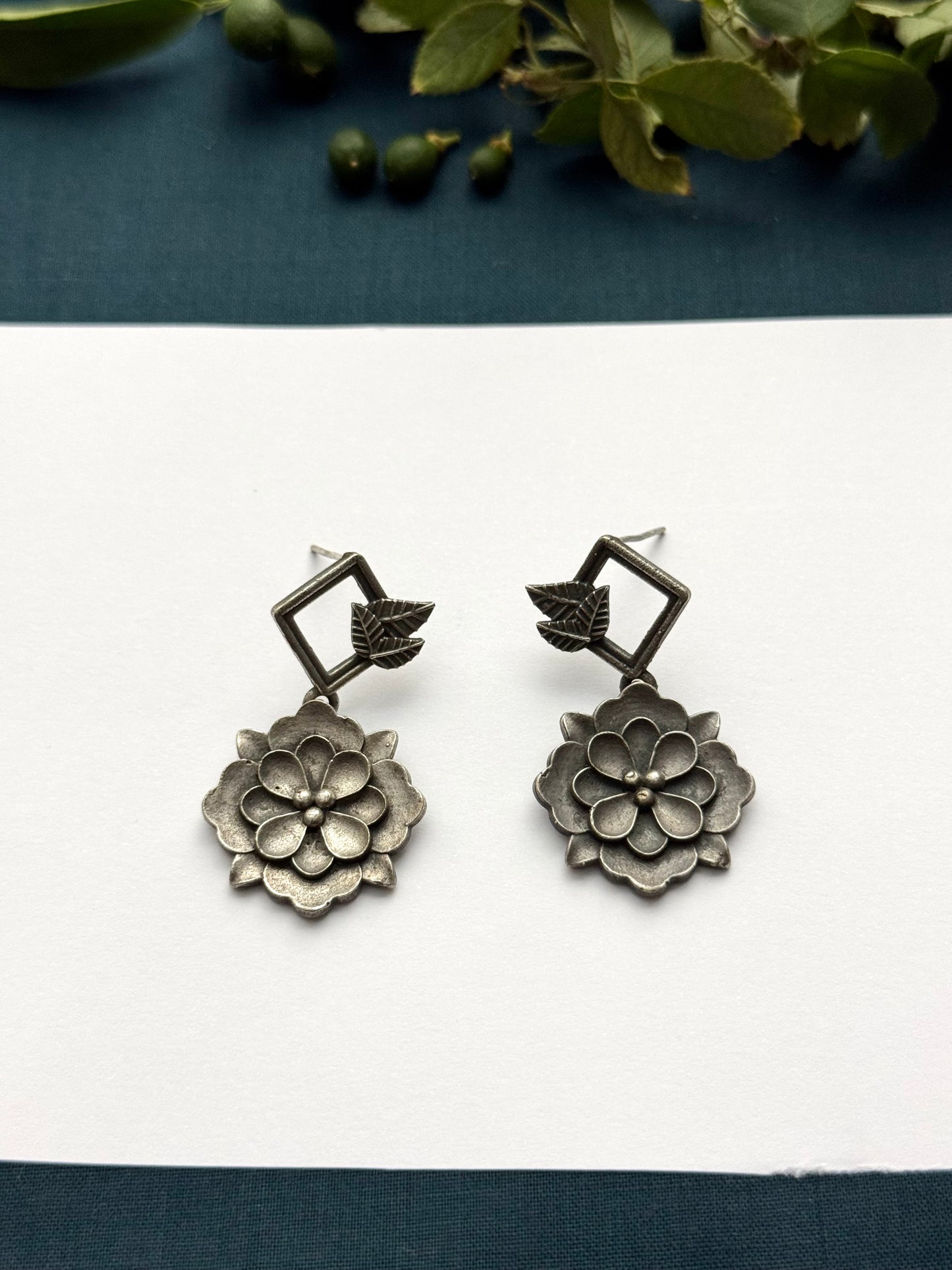 Brass made premium oxidised Earrings
