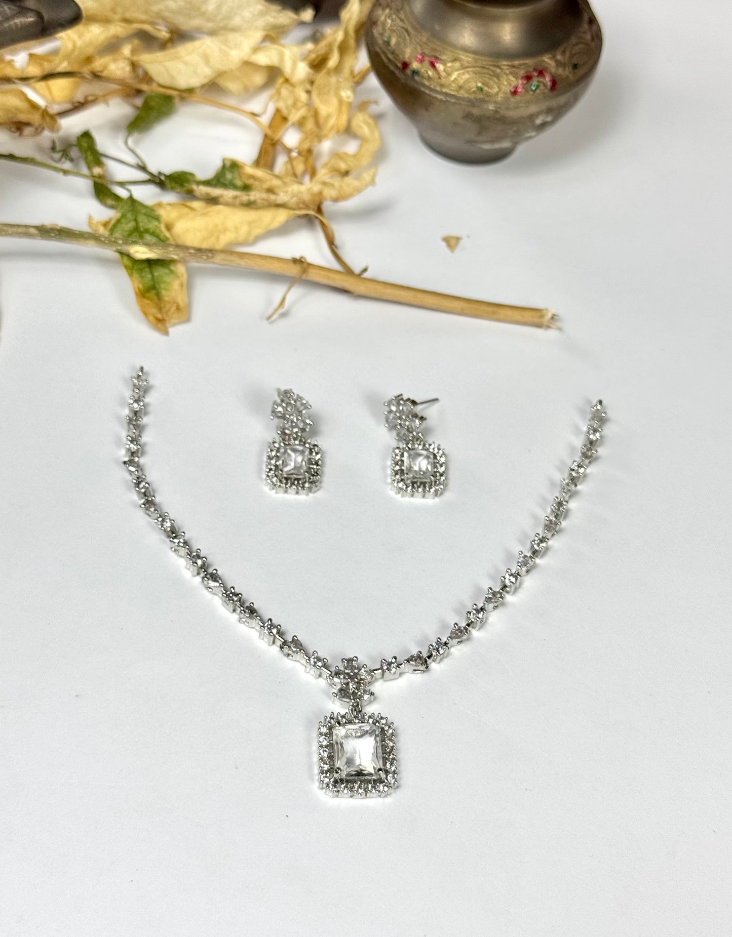American Diamond 1 karat Necklace set