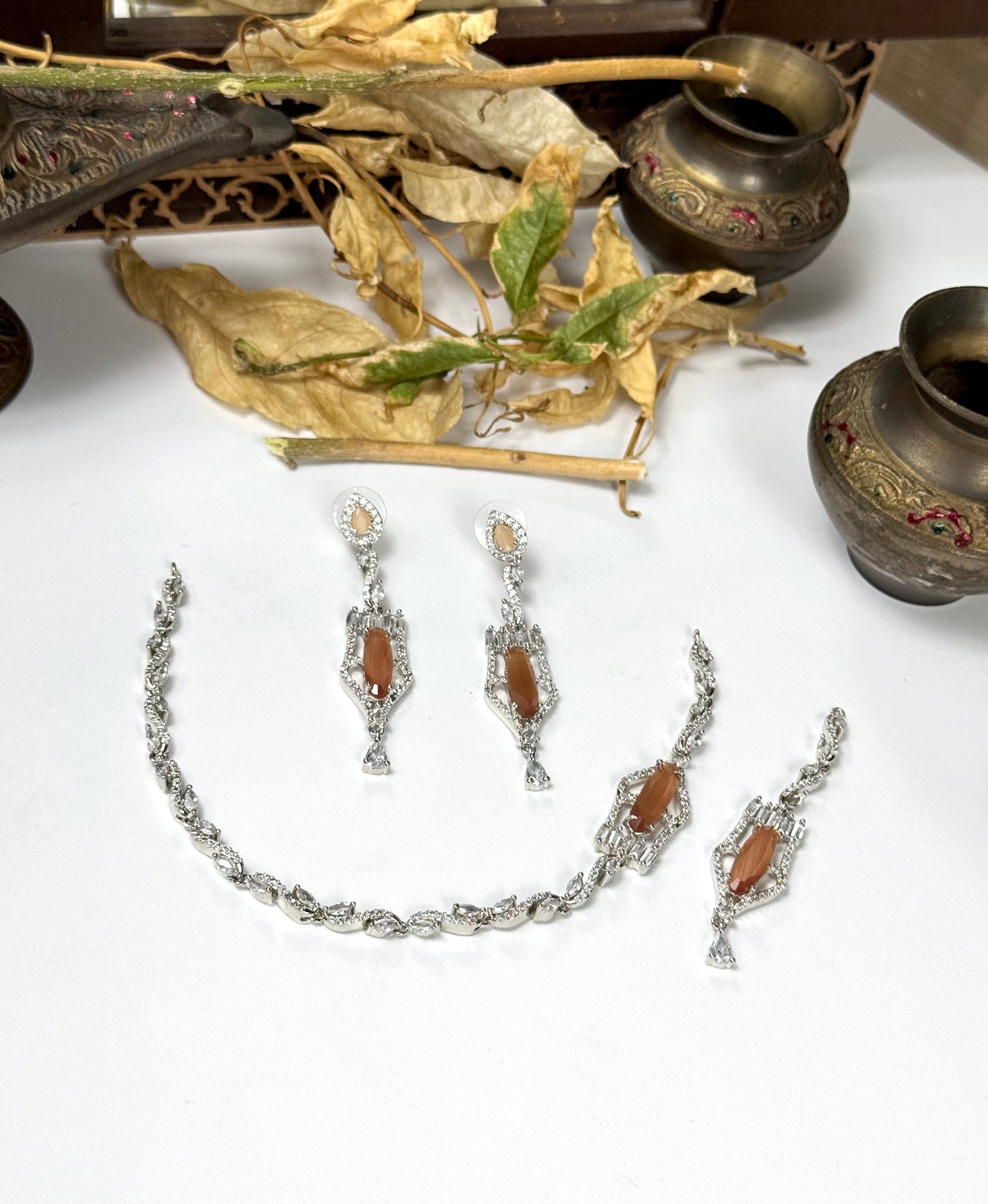 American Diamond 1 karat Necklace set