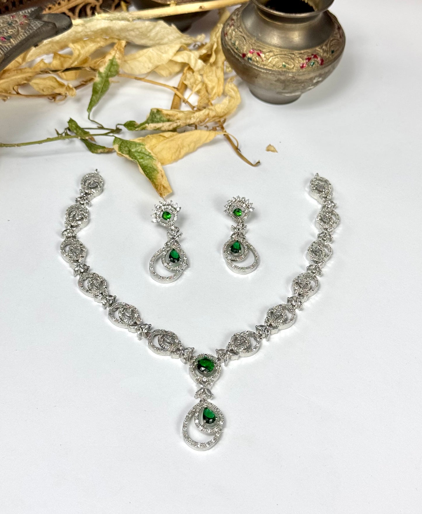 American Diamond 1 karat Necklace set