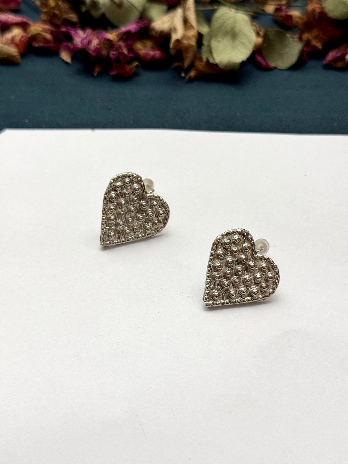 Boho Tribal Statement Heart Earrings | Antique Finish Ethnic Drop Earrings for Women