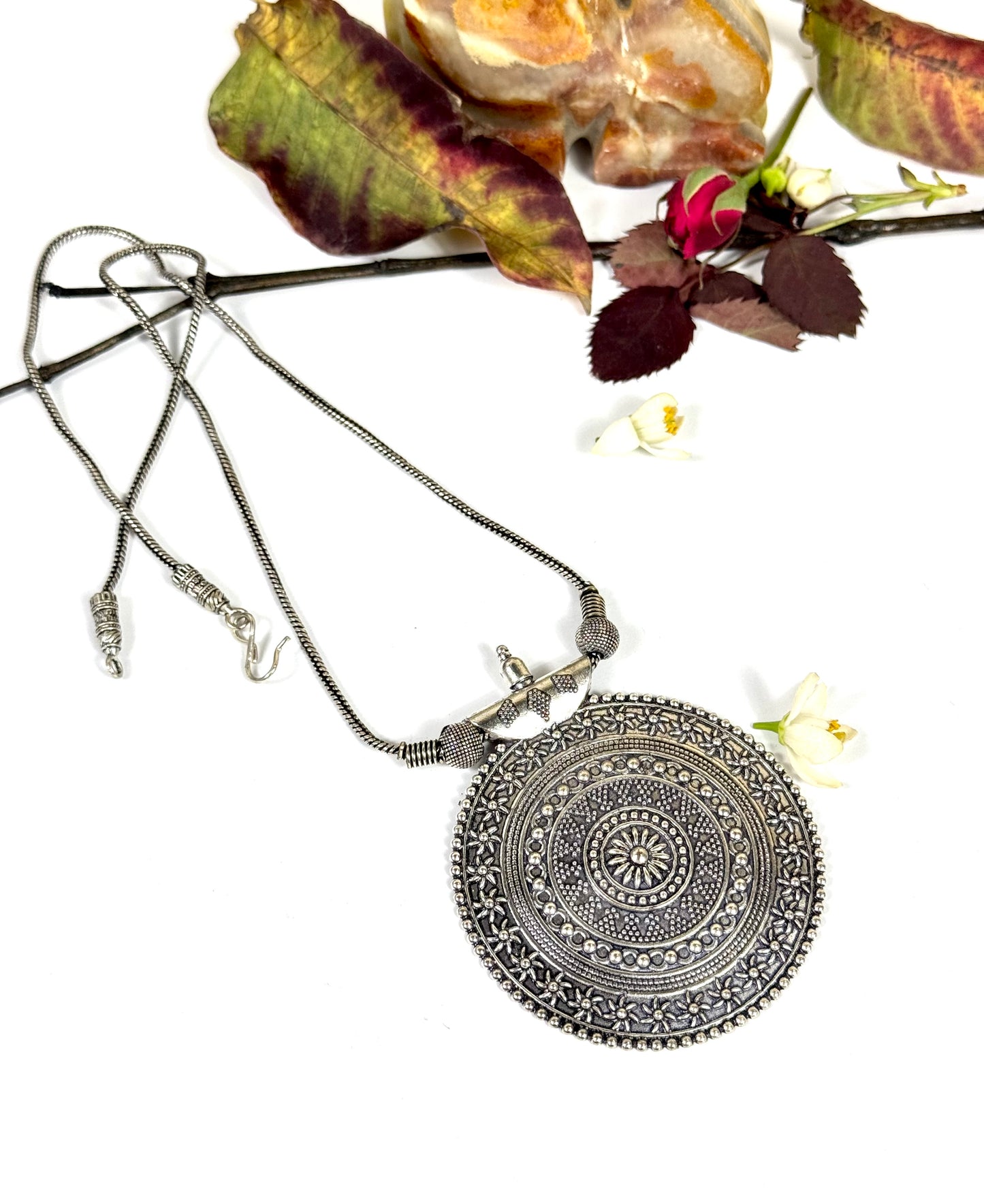 German Silver Round Pendant