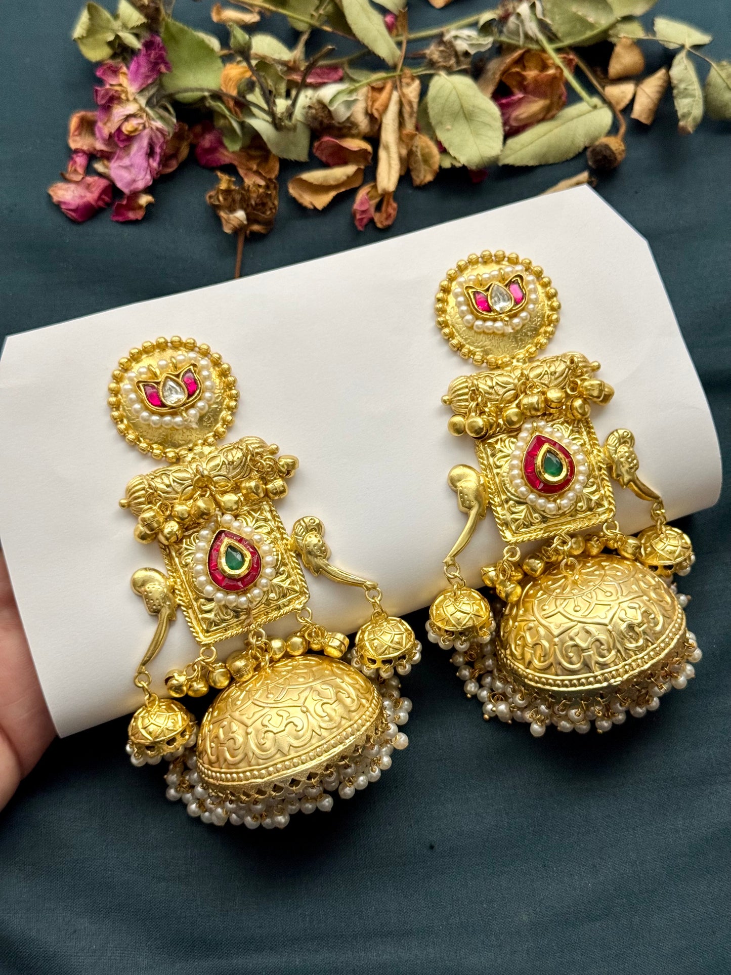 Premium Oxidised Kashmiri Jhumka