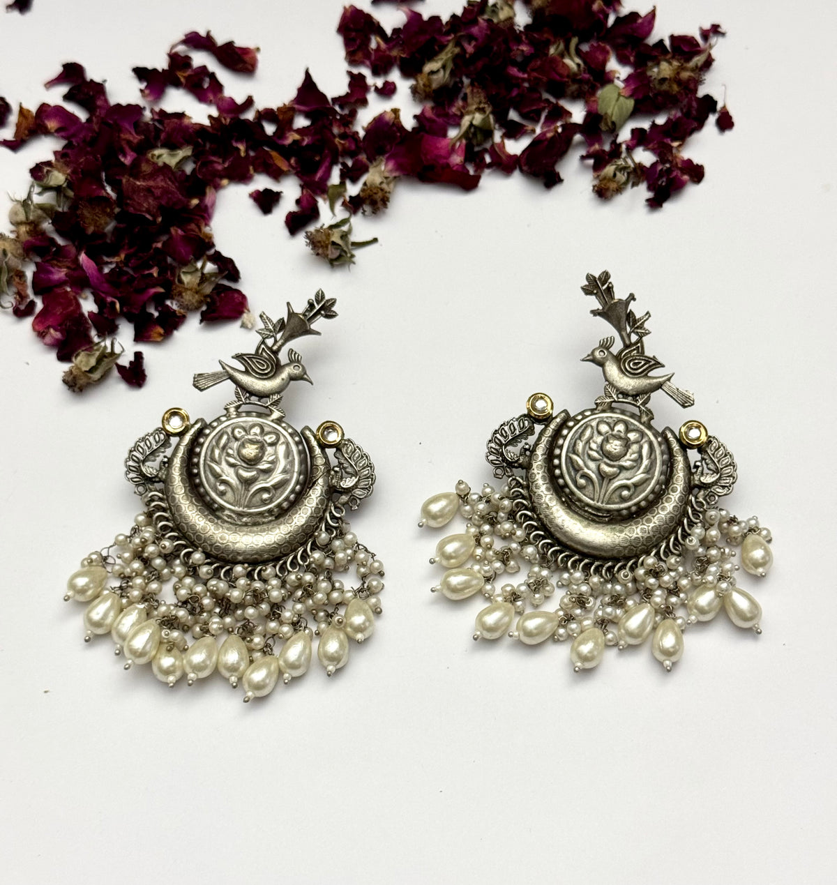 Premium oxidised brass made Bird Earrings