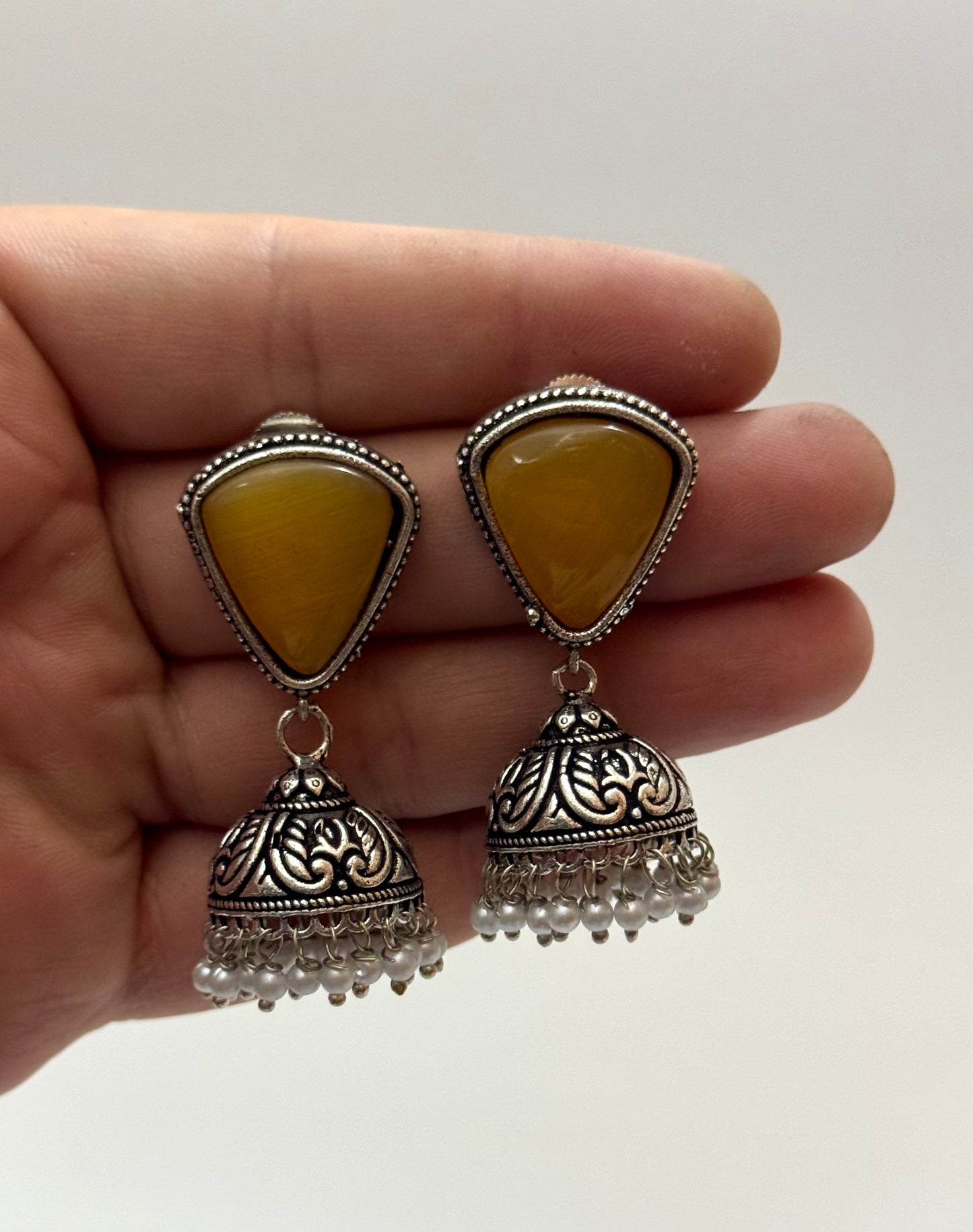 Premium brass made oxidised Jhumka