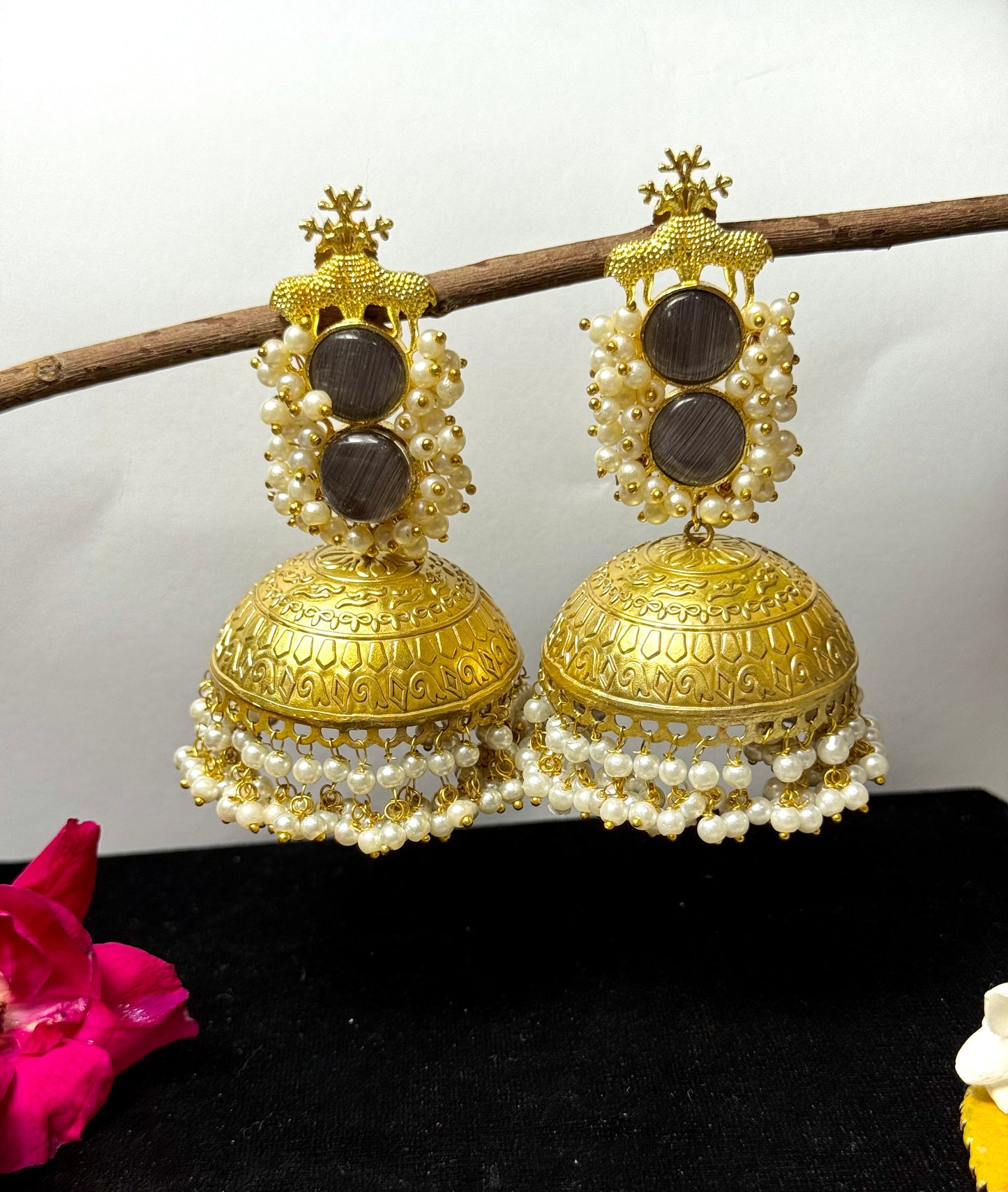 Premium Brass Radhika Jhumkas