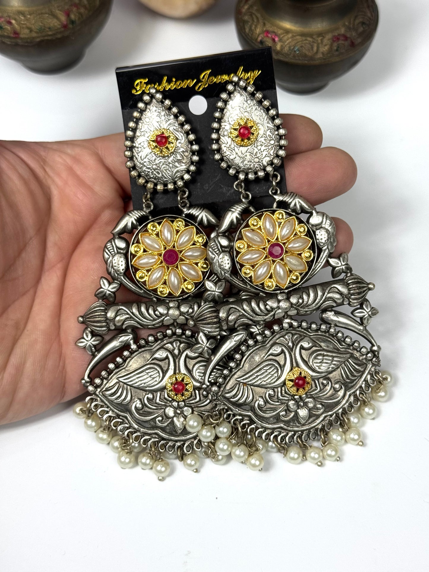 Premium Oxidised Anisa Earrings