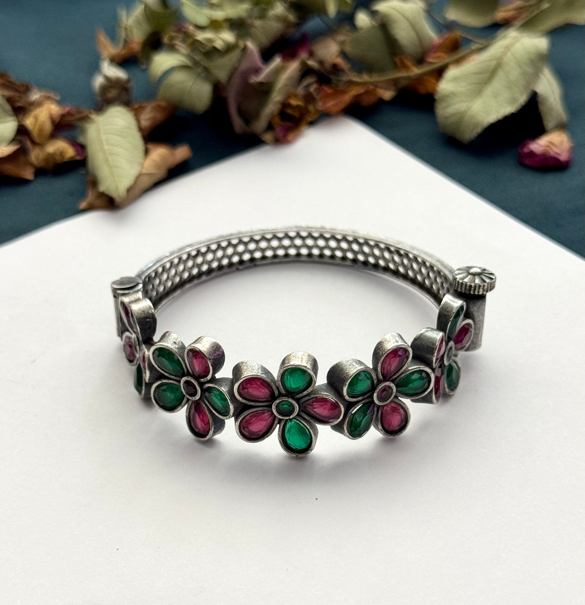 Premium brass made openable oxidised Bangle ( size 2.6 standard)