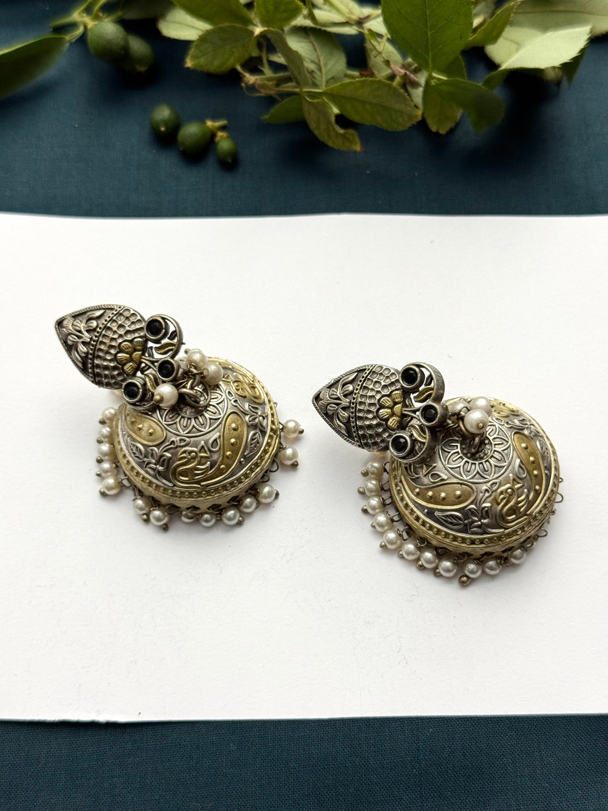 Premium Brass Made oxidised Jhumka