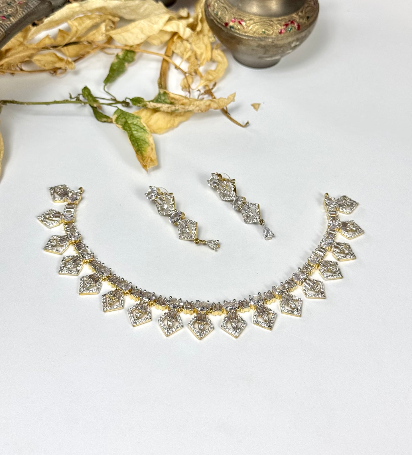American Diamond 1 karat Necklace Set