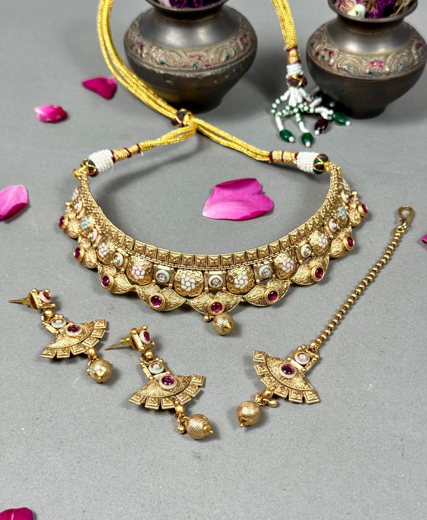 Rajwadi Brass Choker Set