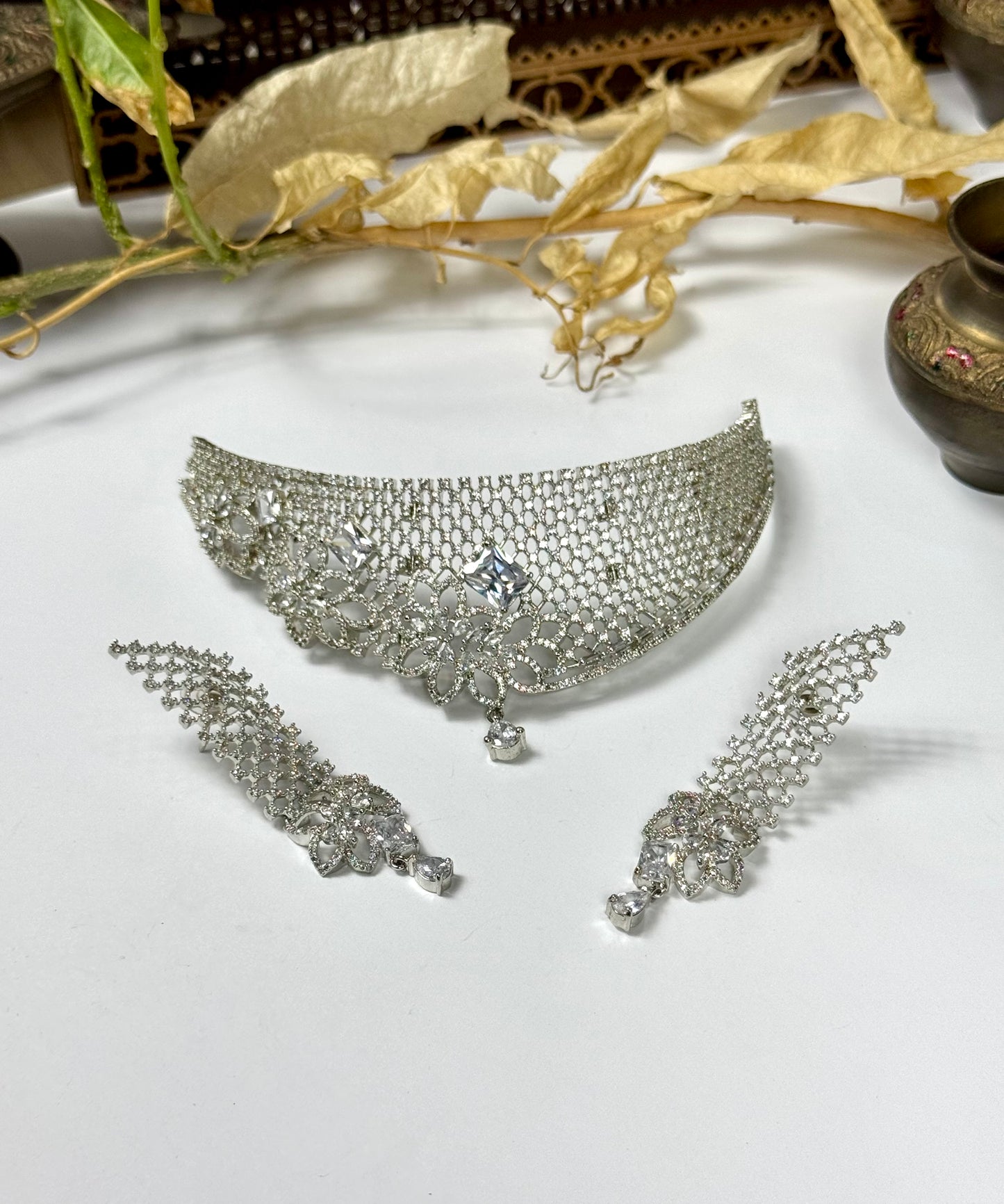 American Diamond 1 karat Choker Set