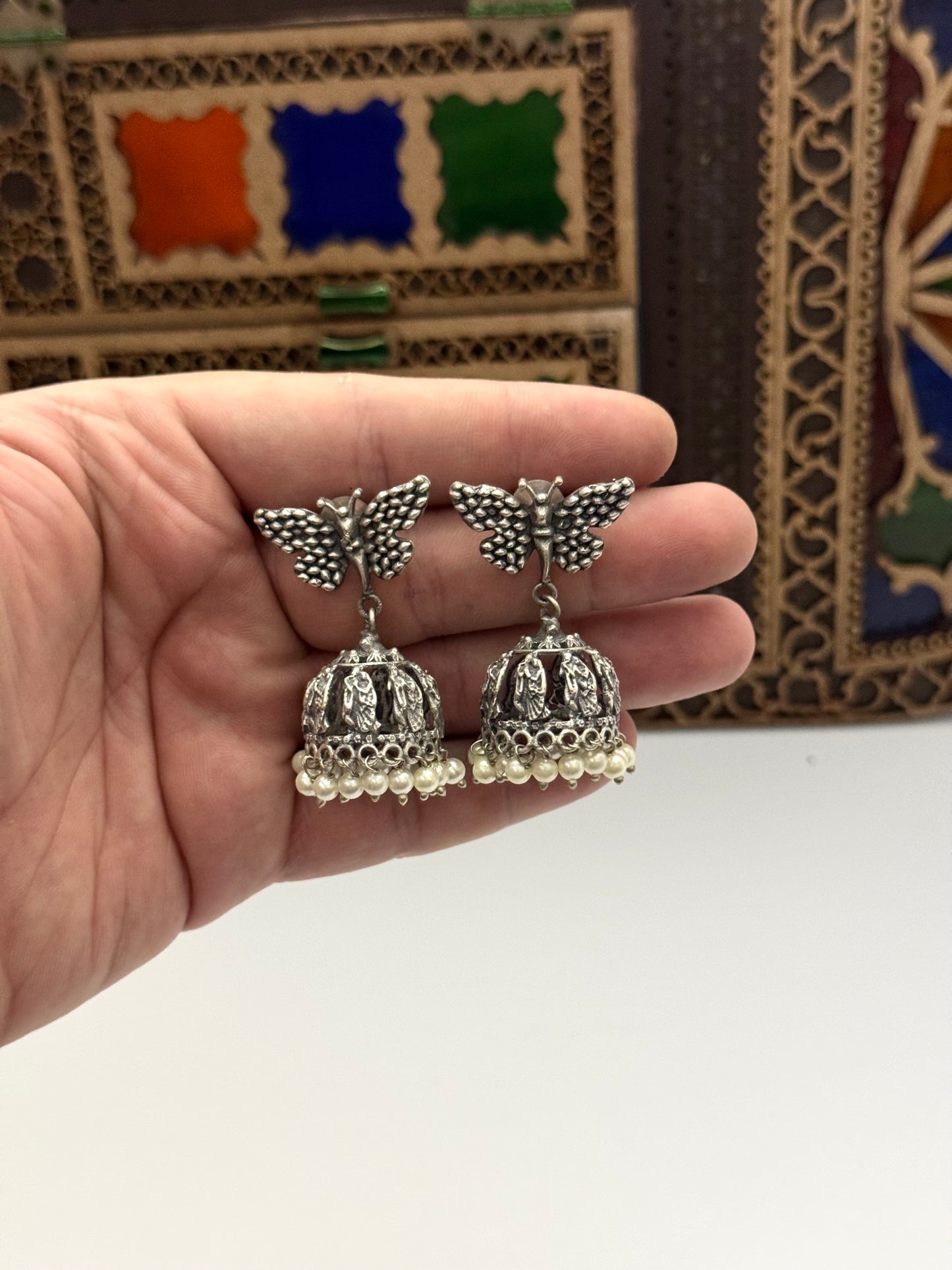 Premium Brass made oxidised jhumka