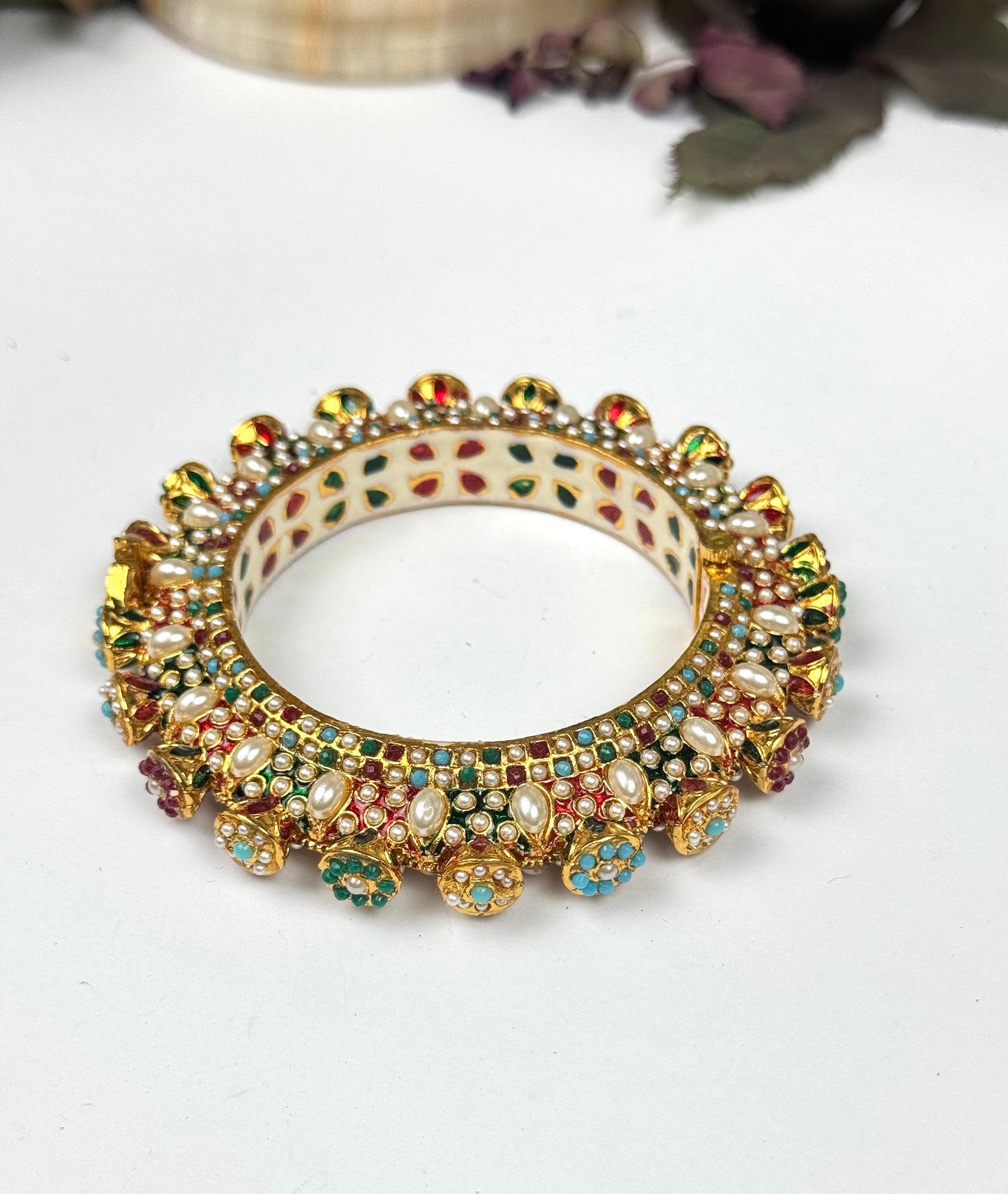 Rajwadi Navratan Openable Bangle