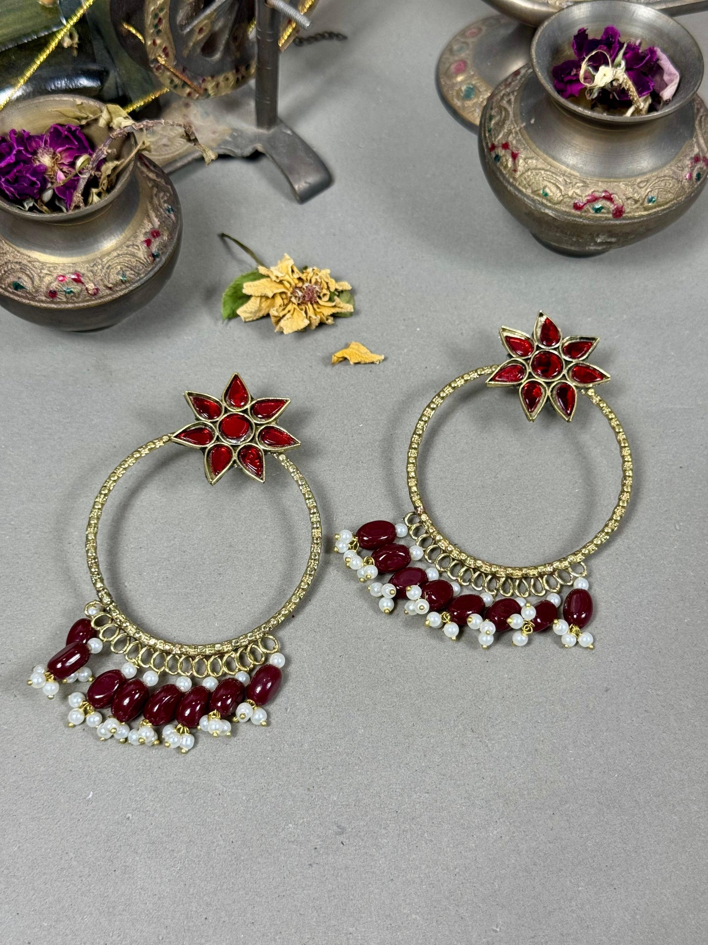 Trible flower Earrings