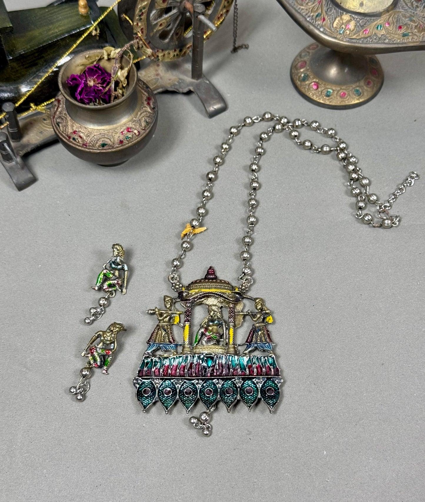 oxidised Mina Doli Pendant set